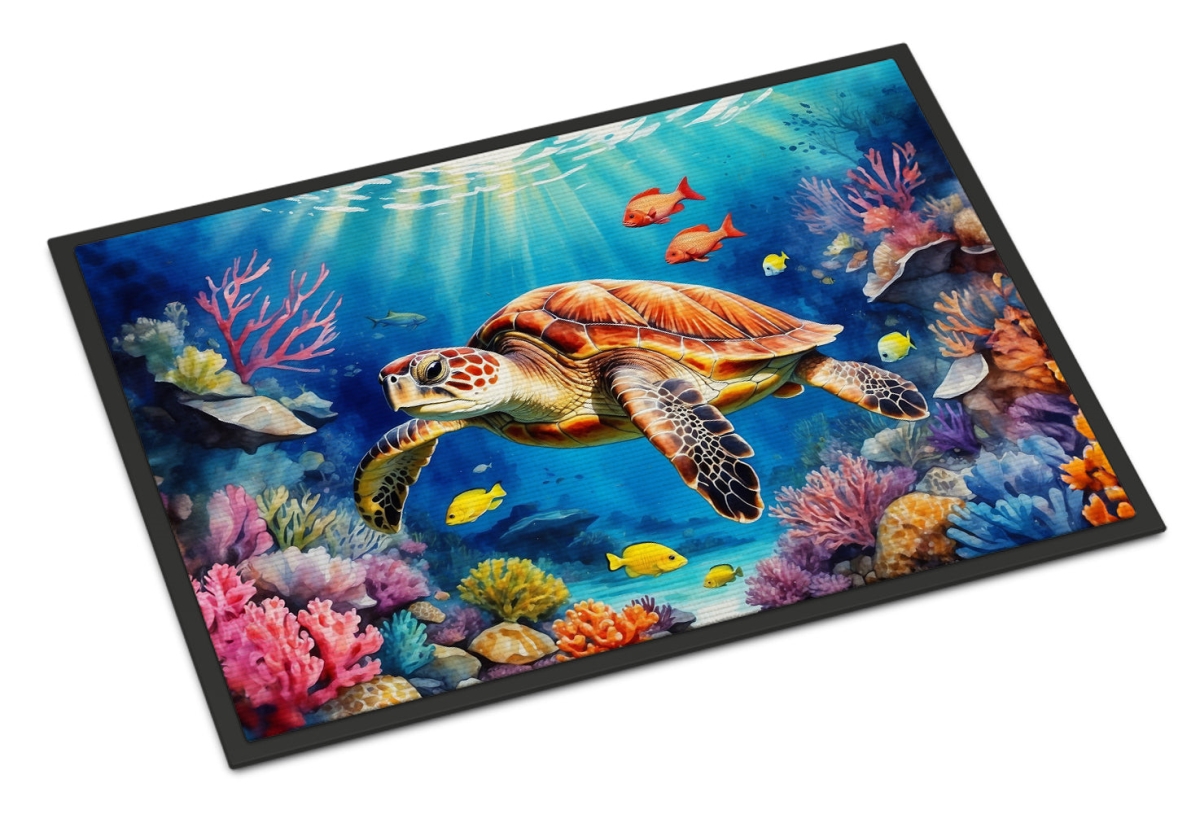 DAC7682MAT 18 x 27 in. Turtle & Reefs Doormat