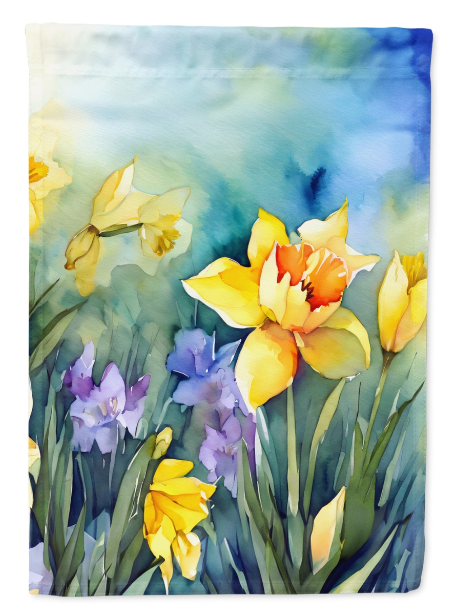 DAC1561CHF 40 x 28 in. Daffodils in Watercolor House Flag