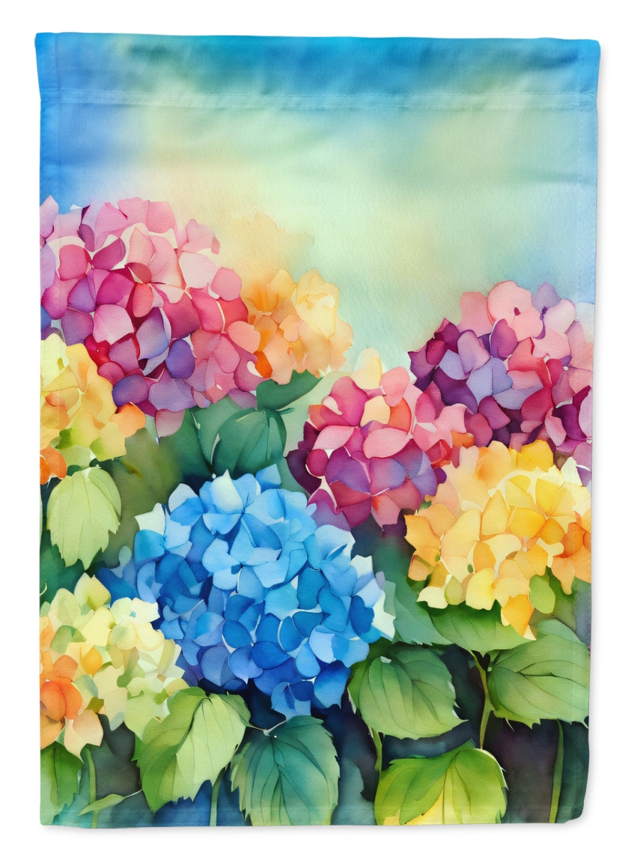 DAC1574CHF 40 x 28 in. Hydrangeas in Watercolor House Flag