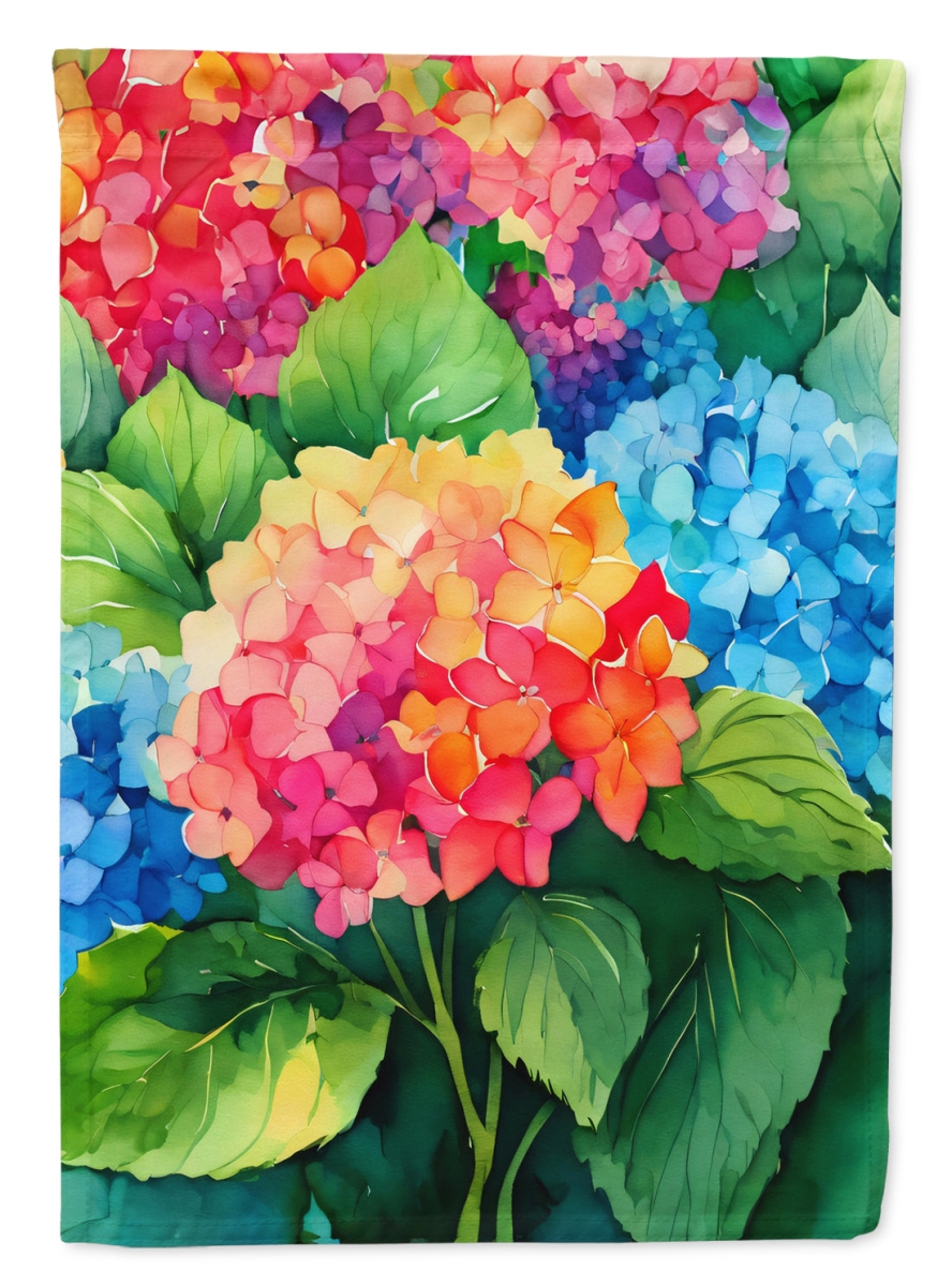 DAC1575CHF 40 x 28 in. Hydrangeas in Watercolor House Flag
