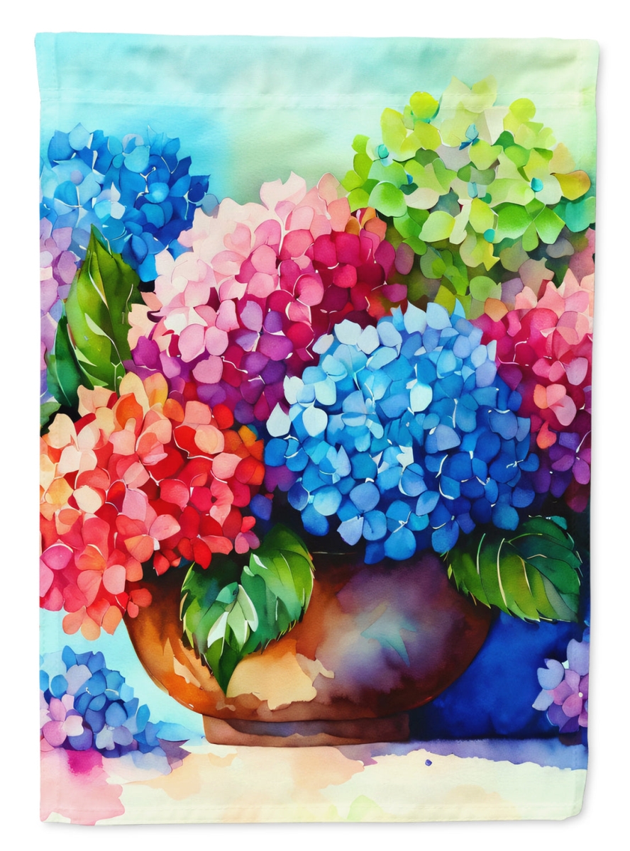 DAC1576CHF 40 x 28 in. Hydrangeas in Watercolor House Flag