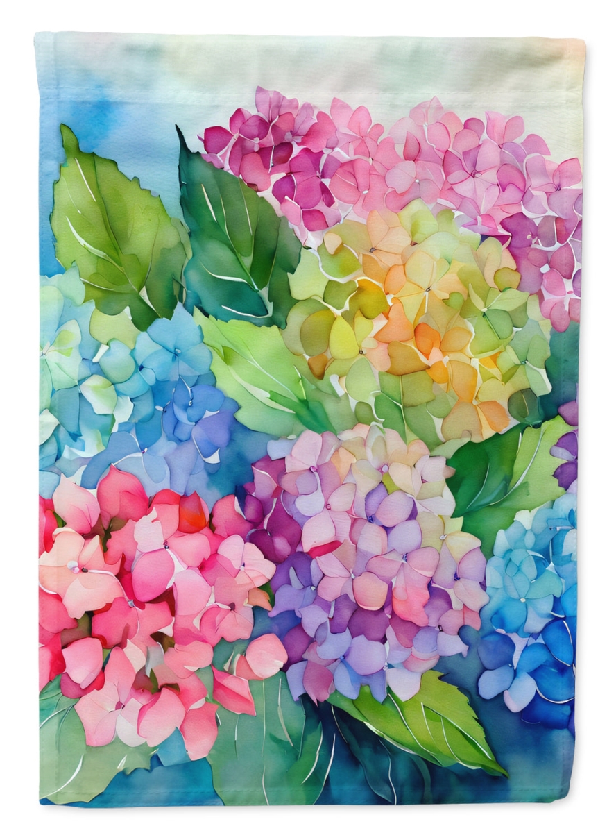 DAC1577CHF 40 x 28 in. Hydrangeas in Watercolor House Flag
