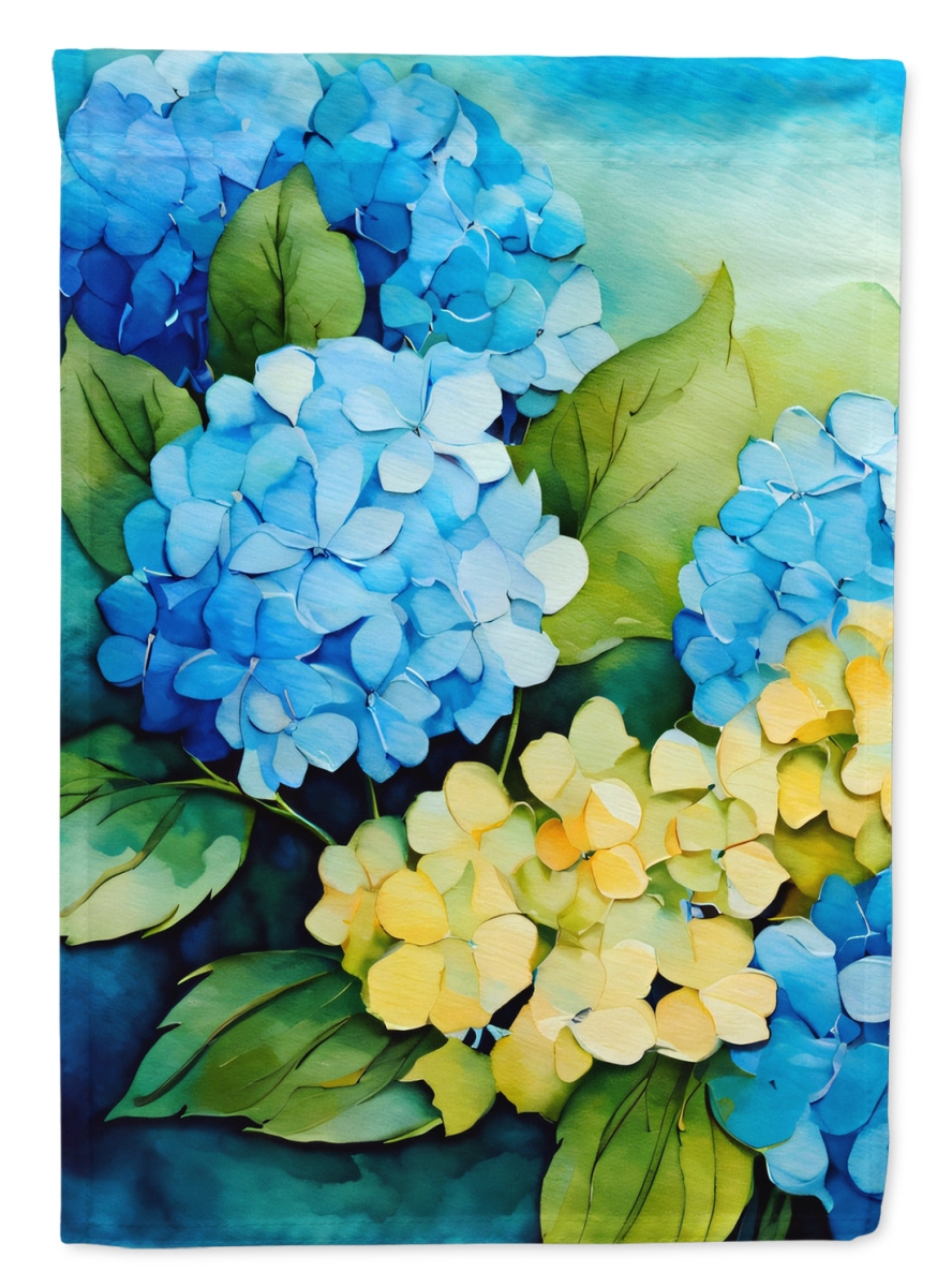 DAC1578CHF 40 x 28 in. Hydrangeas in Watercolor House Flag