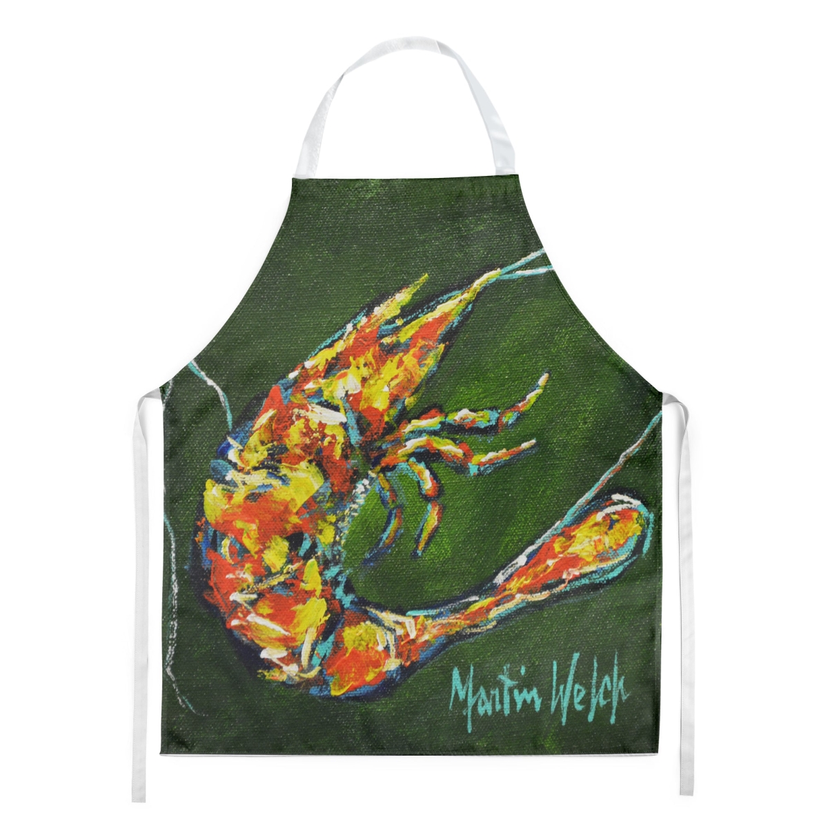 Picture of Carolines Treasures MW2074APRON 30 x 27 in. Green Waters Shrimp Apron