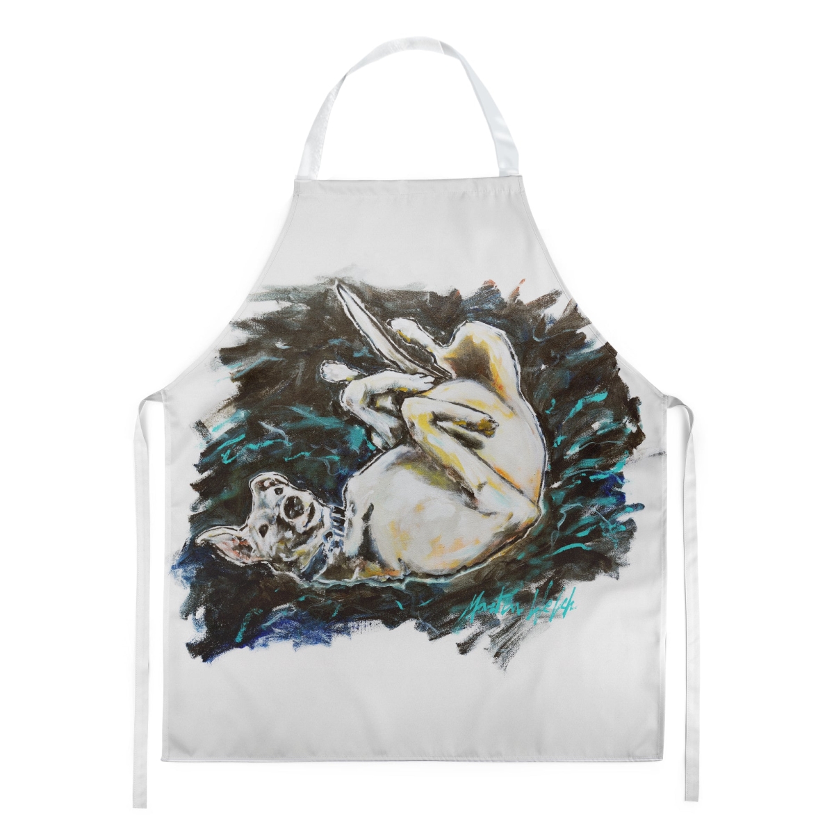 Picture of Carolines Treasures MW2076APRON 30 x 27 in. Happy Times Greyhoud Apron