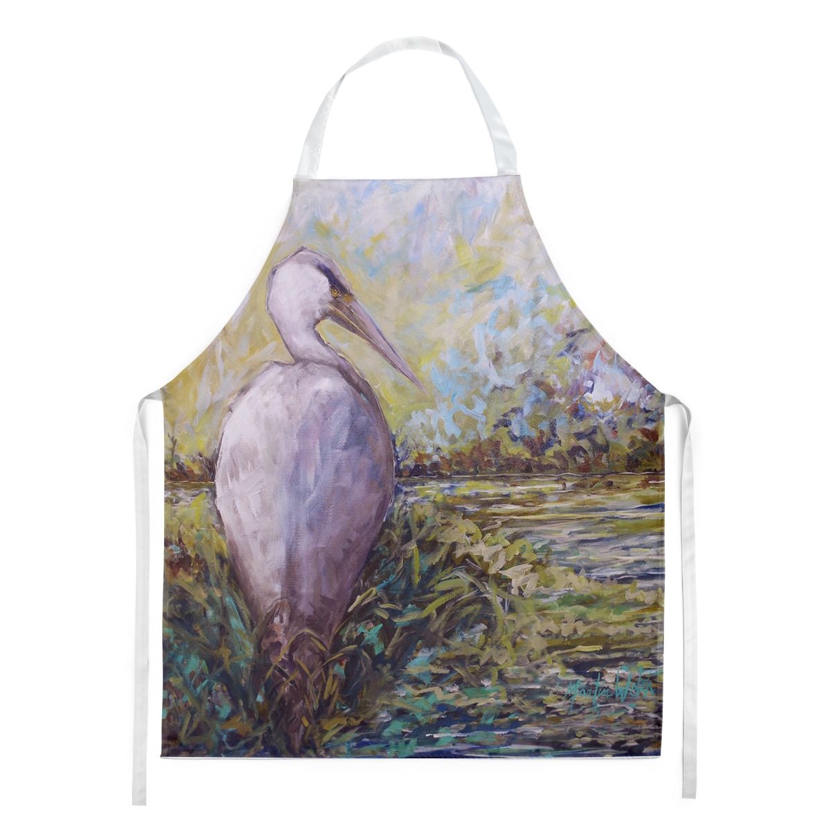 Picture of Carolines Treasures MW2078APRON 30 x 27 in. Heron in the Swamp Apron