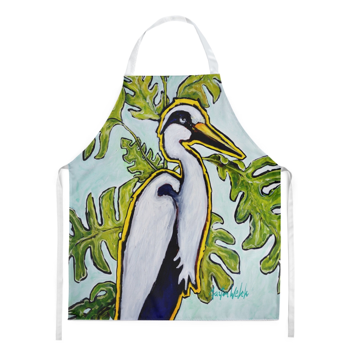 Picture of Carolines Treasures MW2084APRON 30 x 27 in. Jungle Fever Heron Apron