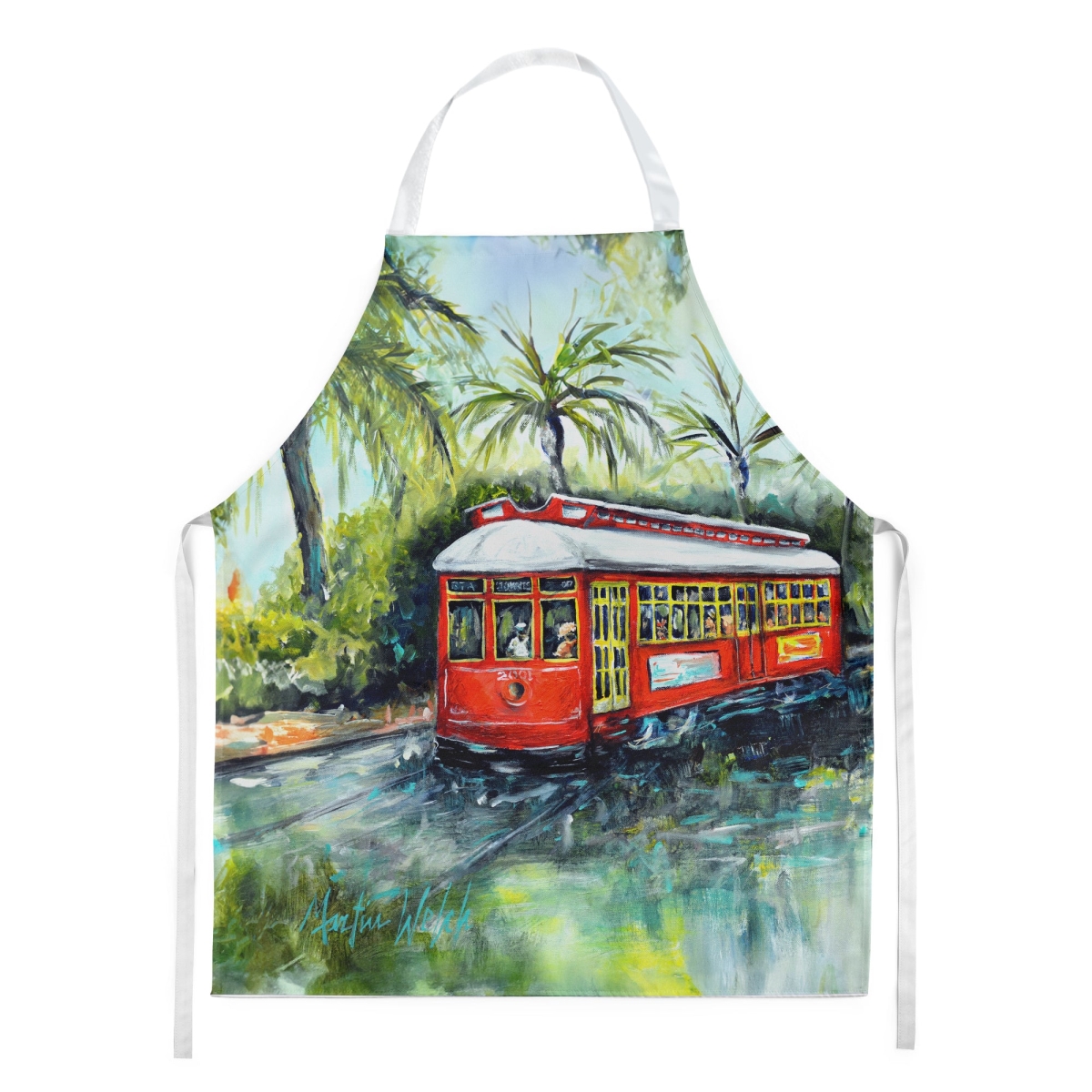 Picture of Carolines Treasures MW2089APRON 30 x 27 in. Little Red Street Car Apron