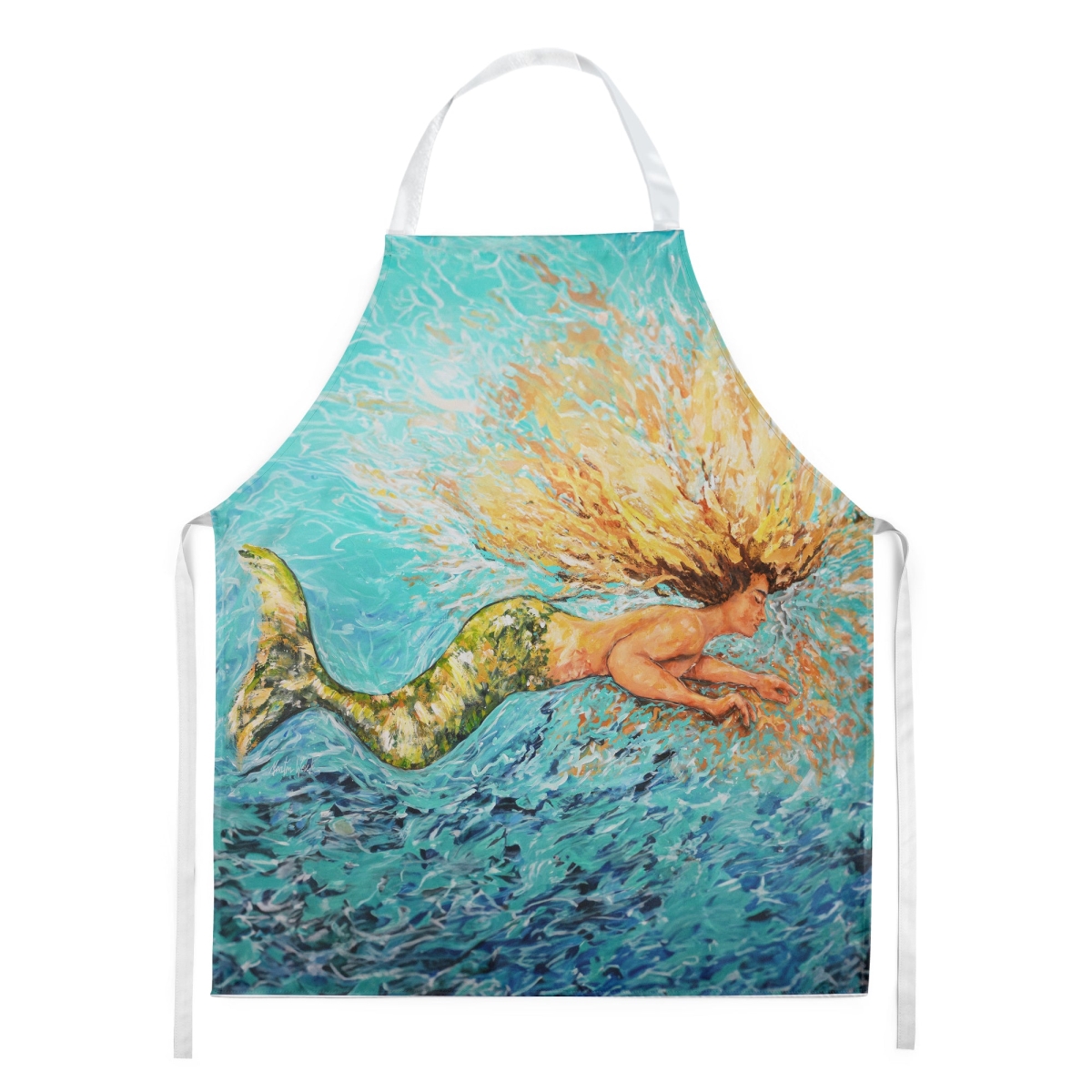 Picture of Carolines Treasures MW2094APRON 30 x 27 in. Mermaid After Your Heart Apron