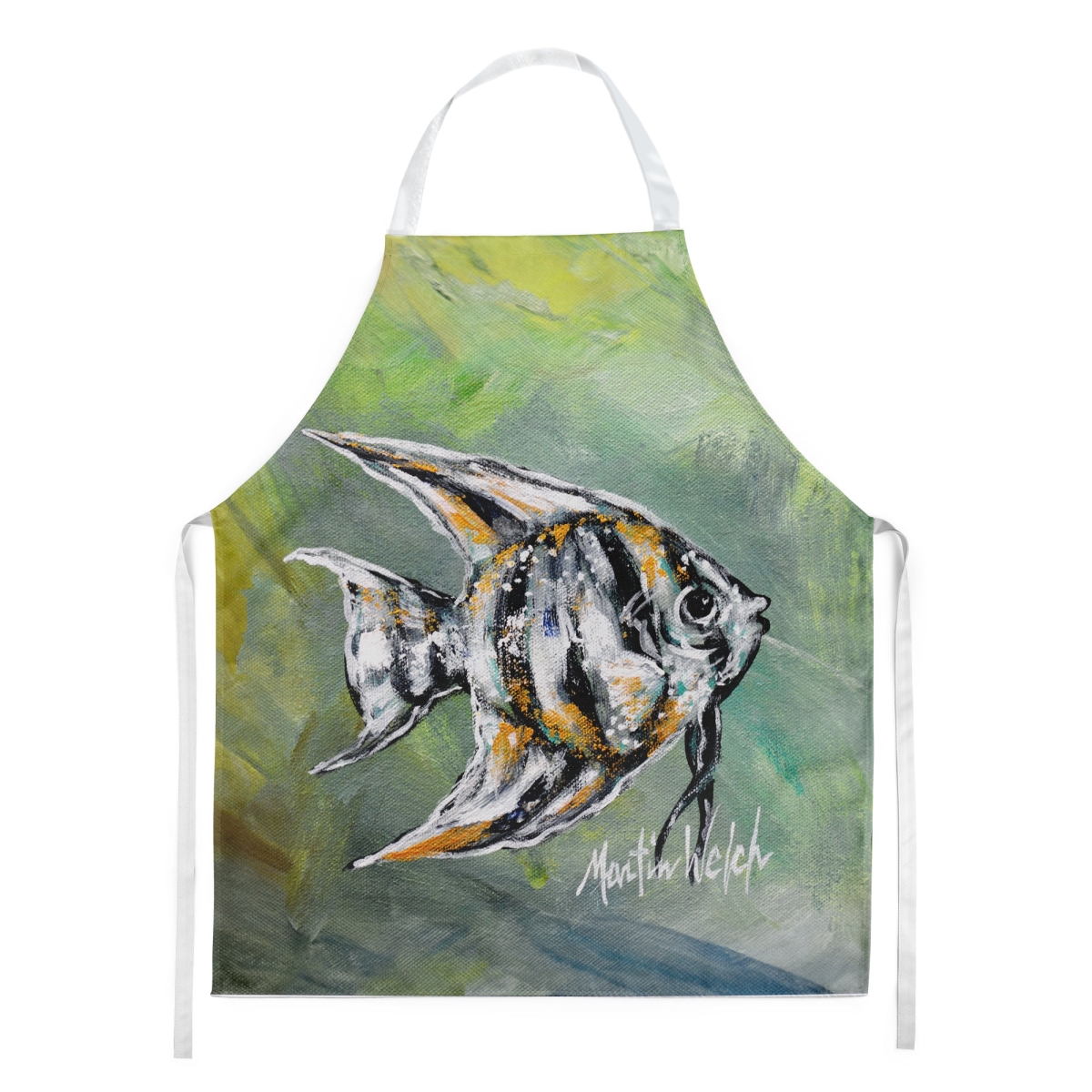 Picture of Carolines Treasures MW2100APRON 30 x 27 in. Nancys Fish Apron