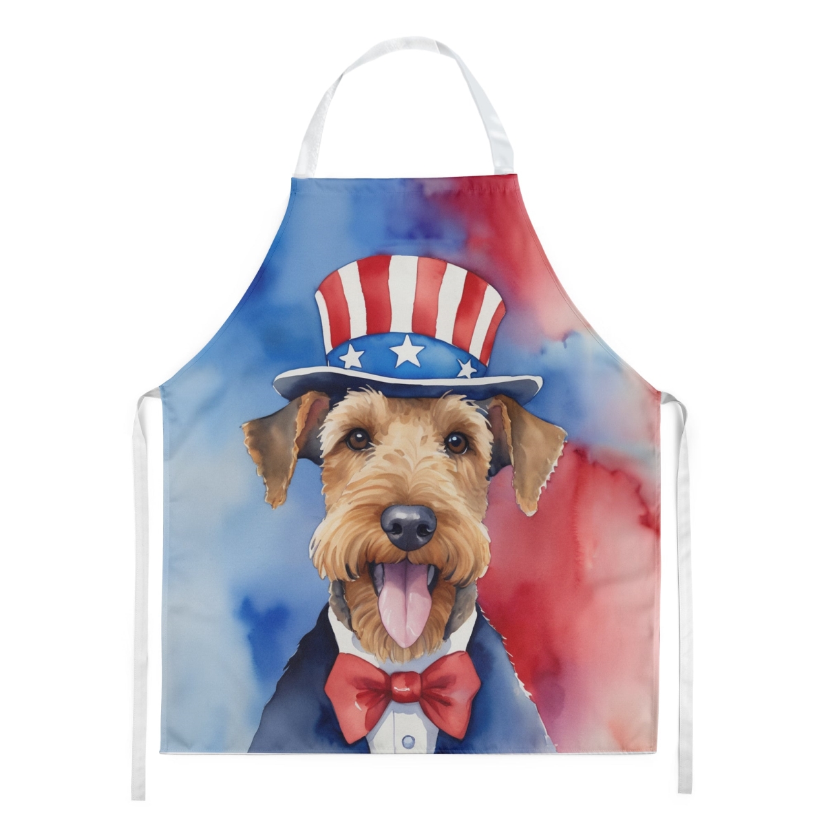 DAC5633APRON 30 x 27 in. Airedale Terrier Patriotic American Apron
