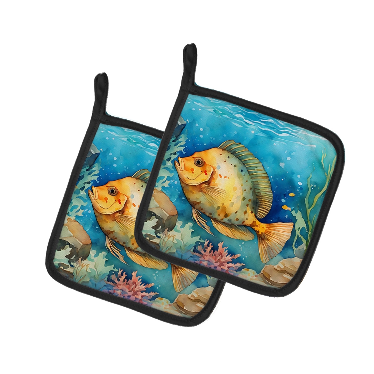 DAC2787PTHD 7.5 x 7.5 in. Flounder Pot Holders - Set of 2