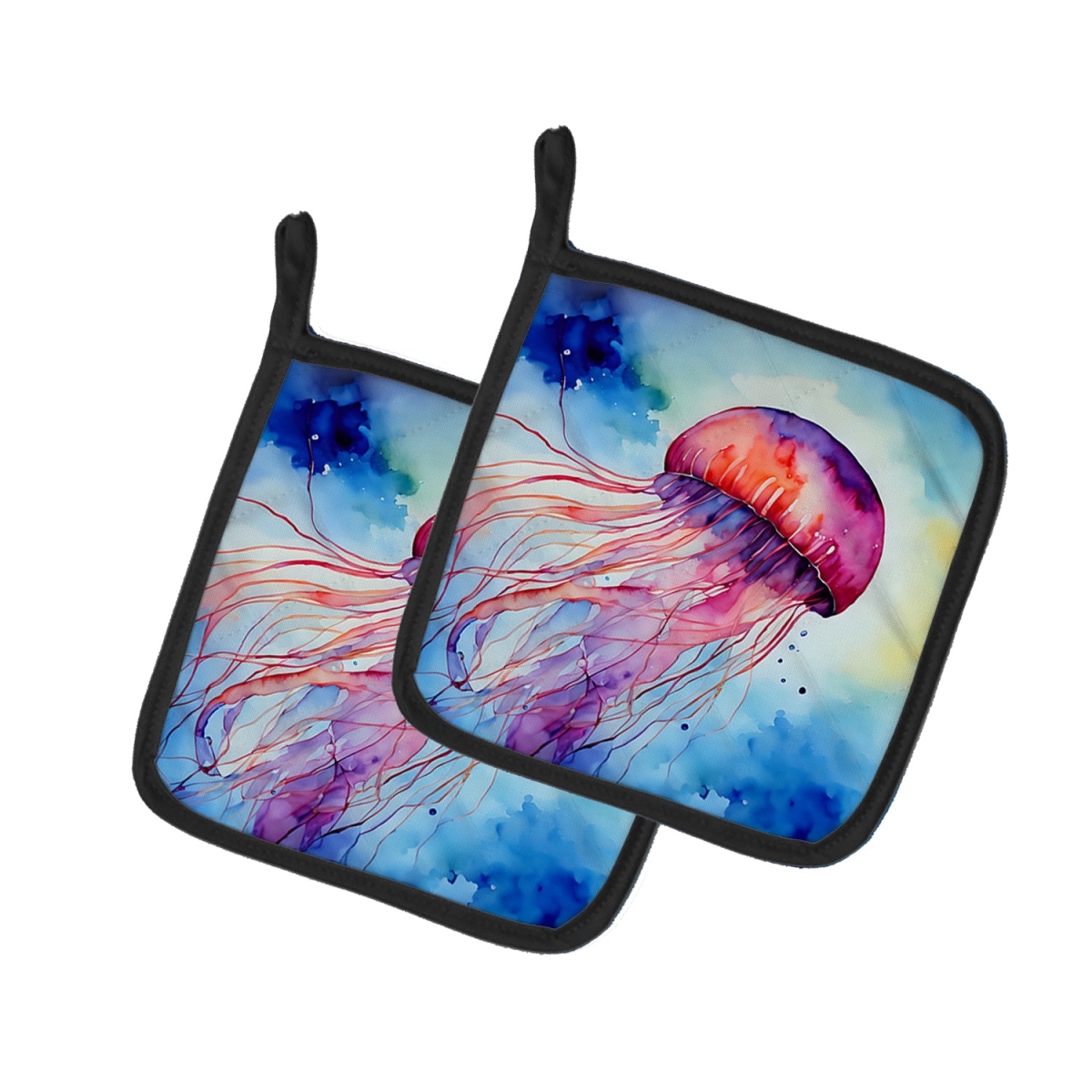 DAC2792PTHD 7.5 x 7.5 in. Jellyfish Pot Holders - Set of 2