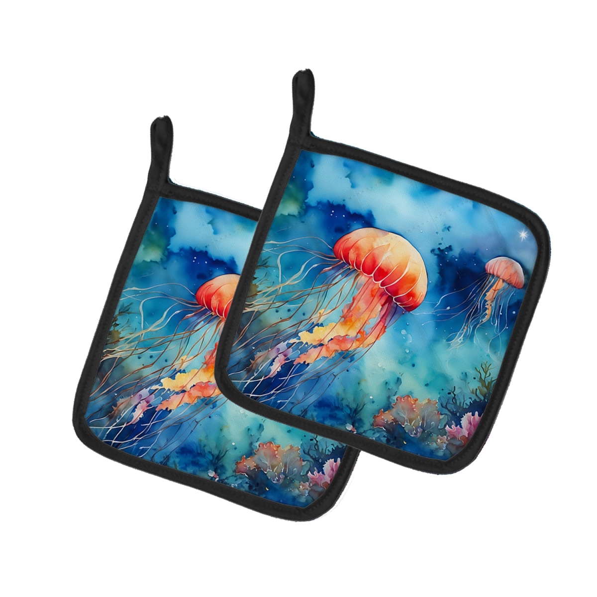 DAC2793PTHD 7.5 x 7.5 in. Jellyfish Pot Holders - Set of 2