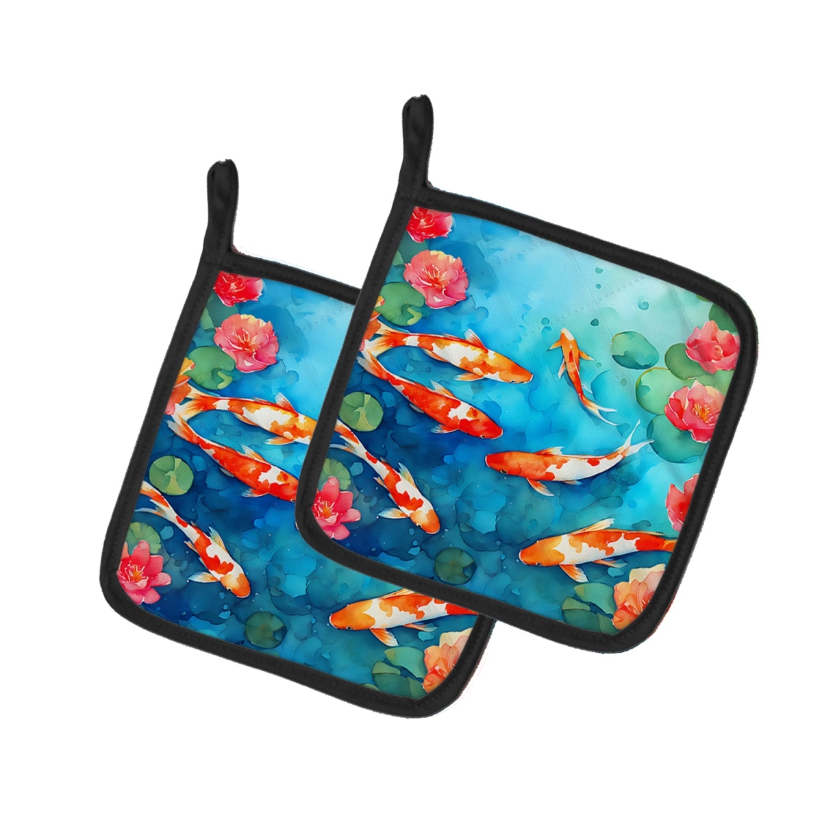 DAC2795PTHD 7.5 x 7.5 in. Koi Fish Pot Holders - Set of 2
