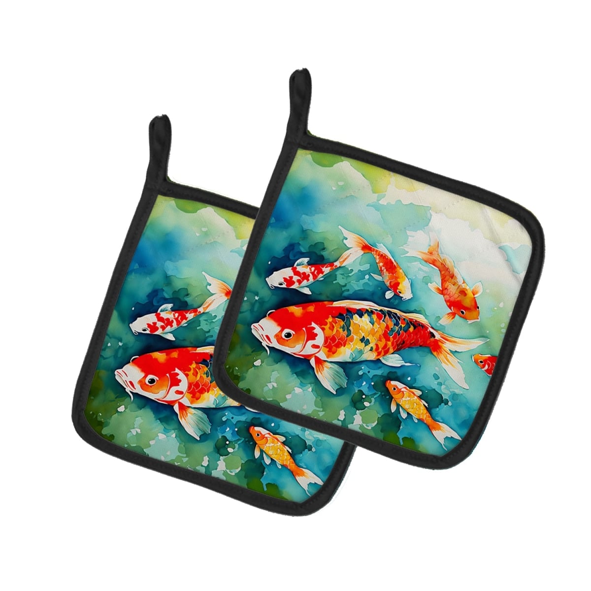 DAC2796PTHD 7.5 x 7.5 in. Koi Fish Pot Holders - Set of 2