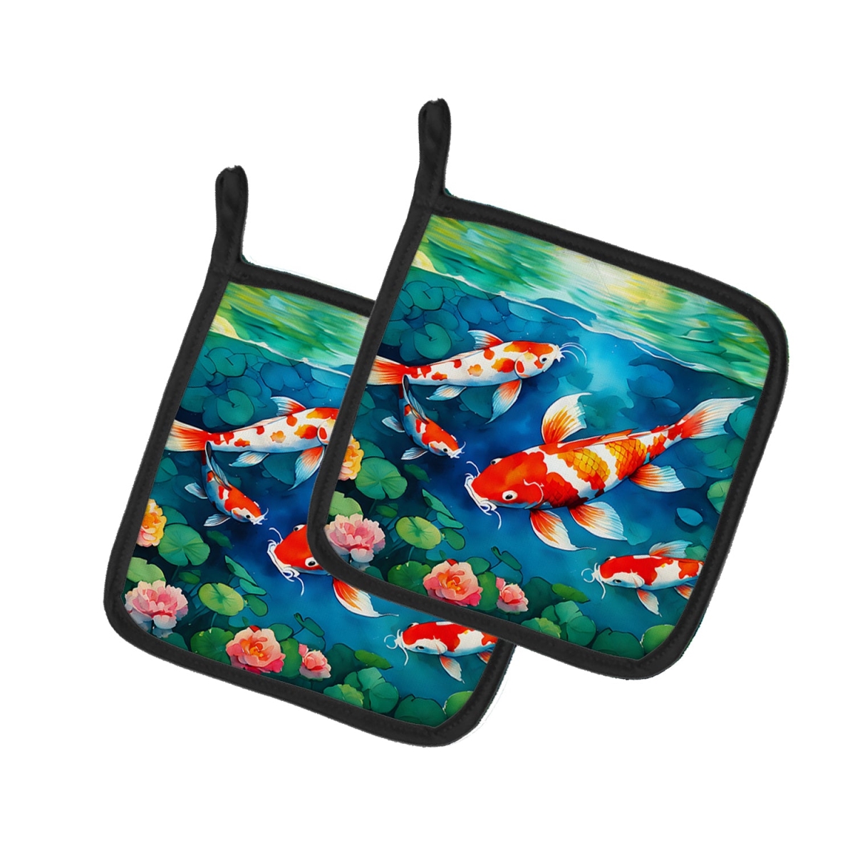DAC2797PTHD 7.5 x 7.5 in. Koi Fish Pot Holders - Set of 2