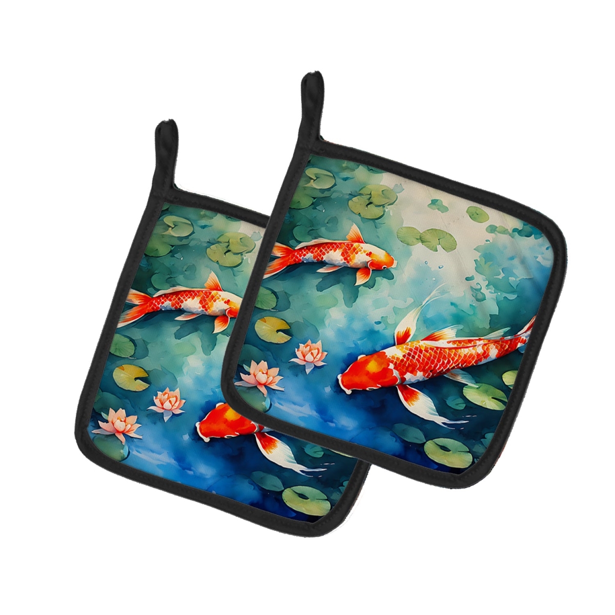 DAC2798PTHD 7.5 x 7.5 in. Koi Fish Pot Holders - Set of 2