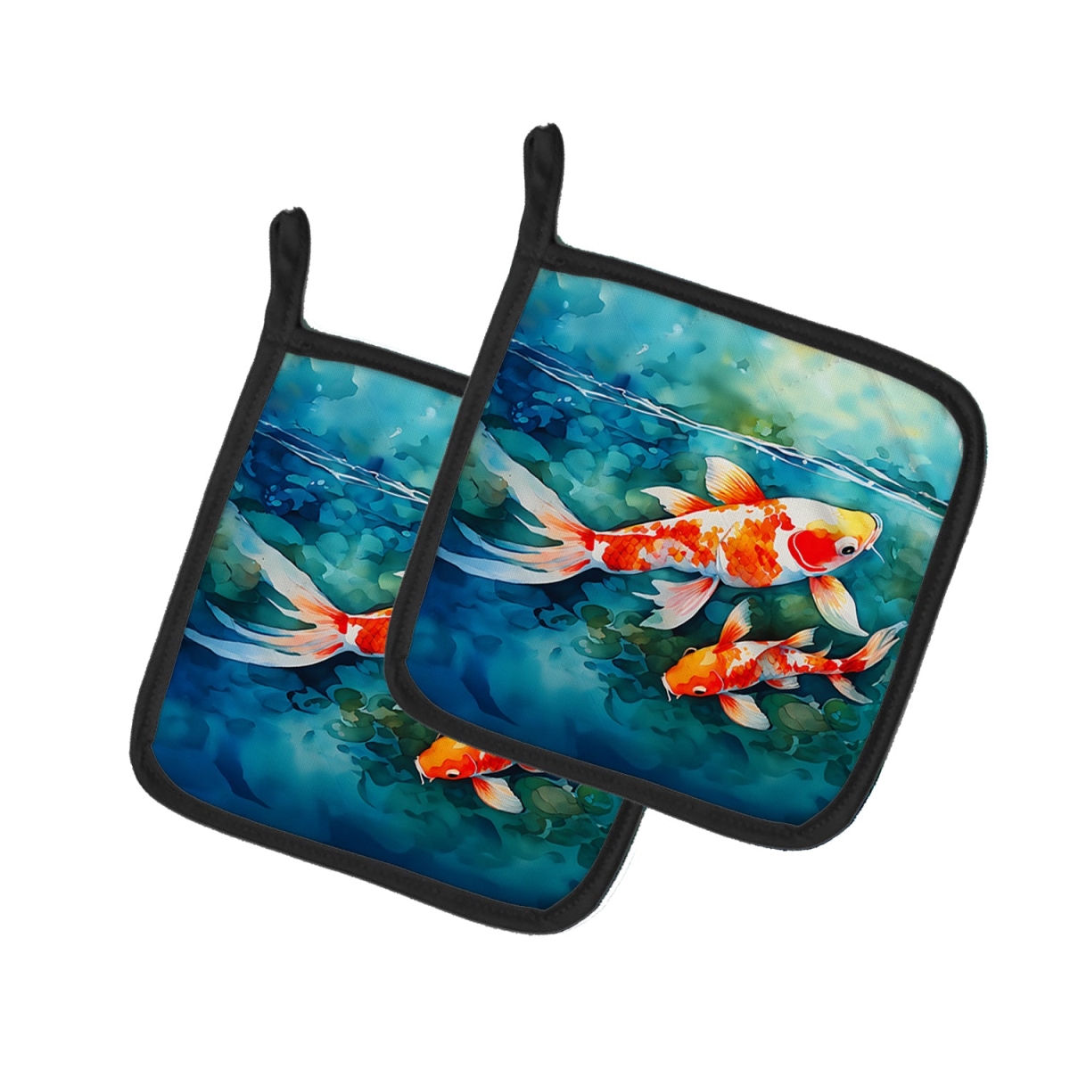 DAC2799PTHD 7.5 x 7.5 in. Koi Fish Pot Holders - Set of 2