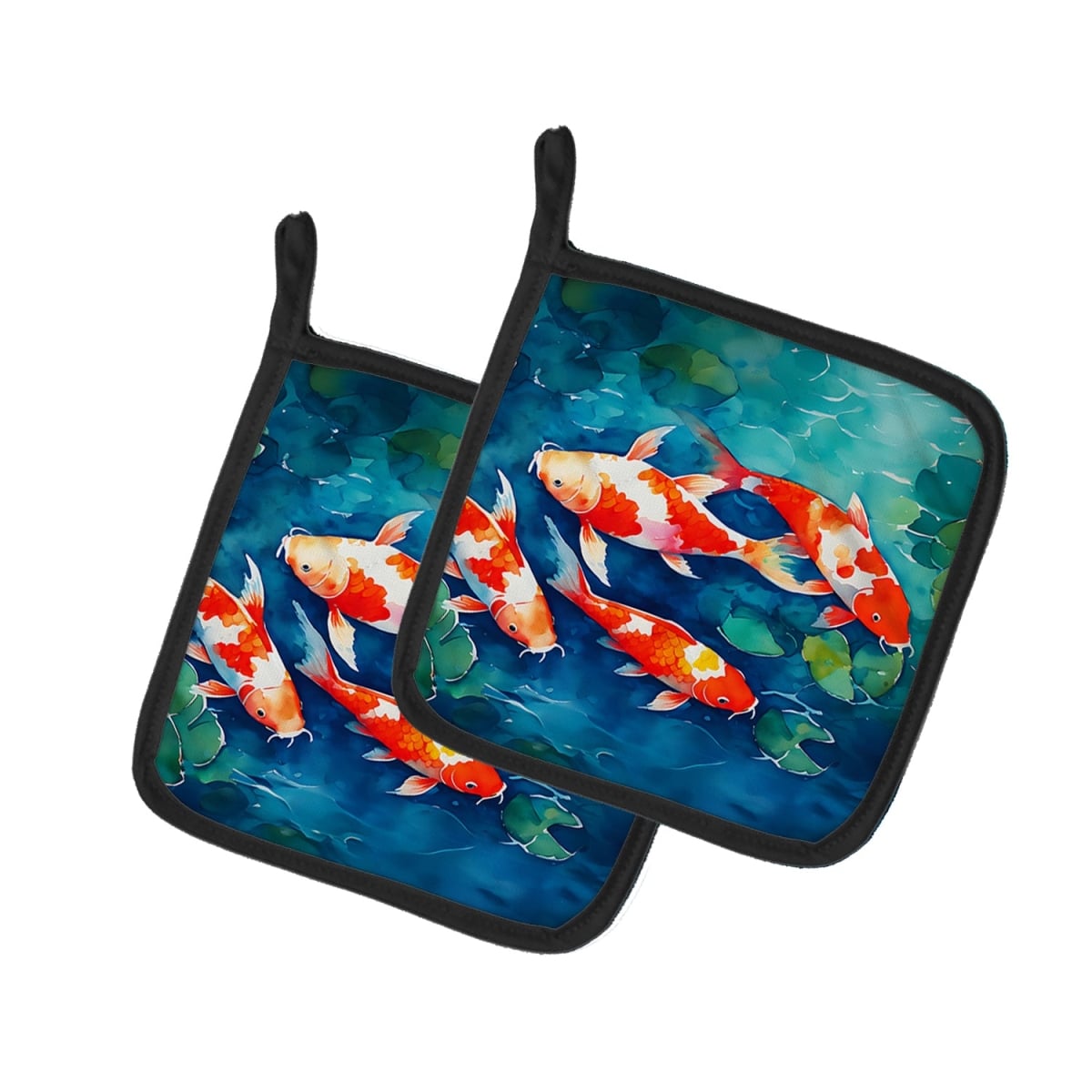 DAC2800PTHD 7.5 x 7.5 in. Koi Fish Pot Holders - Set of 2