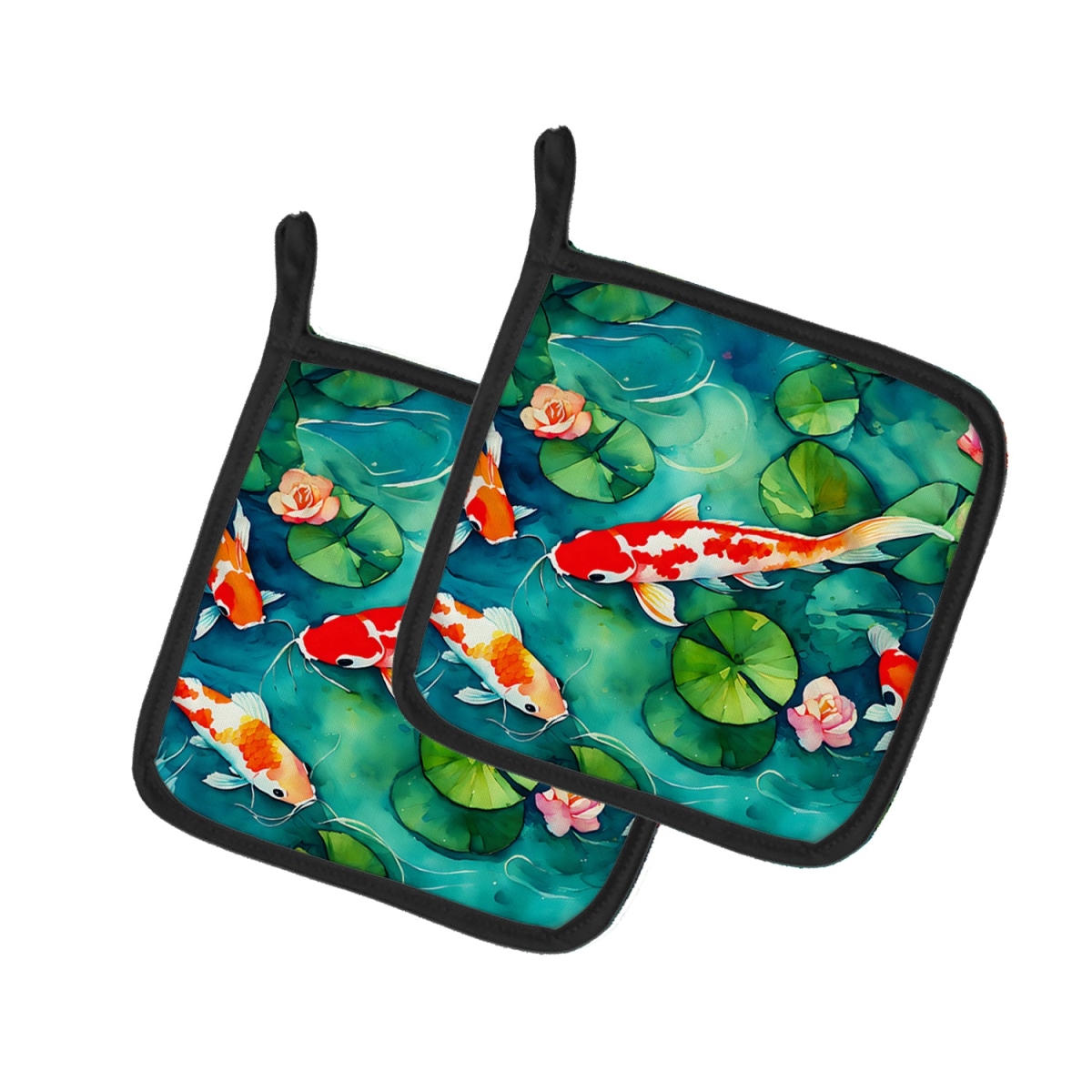 DAC2801PTHD 7.5 x 7.5 in. Koi Fish Pot Holders - Set of 2