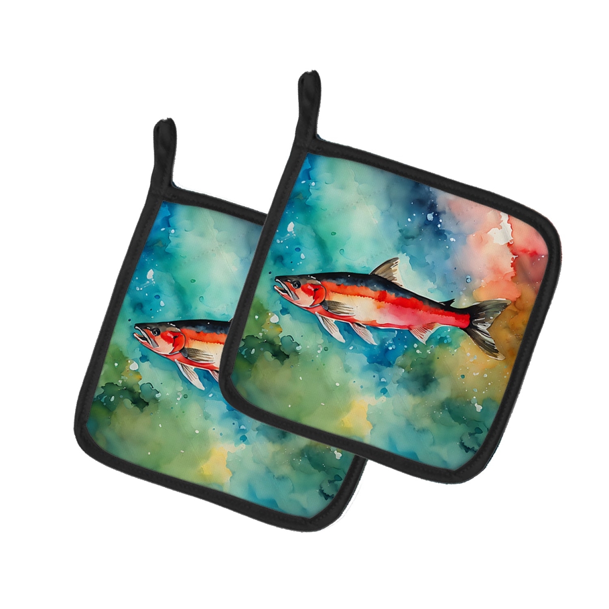 DAC2817PTHD 7.5 x 7.5 in. Salmon Pot Holders - Set of 2