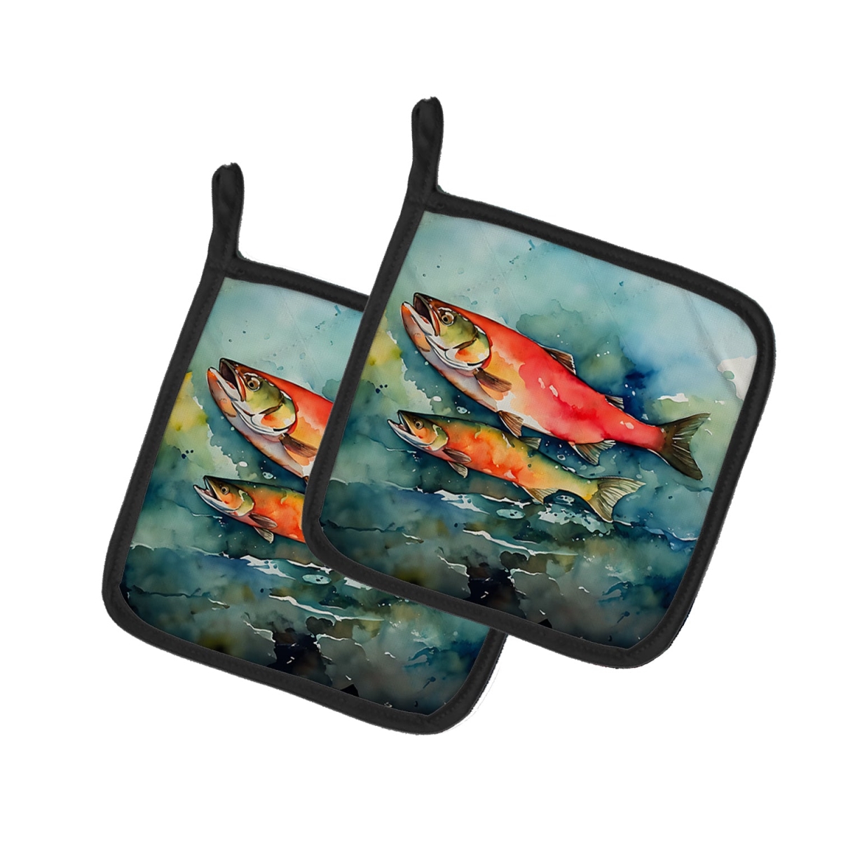 DAC2818PTHD 7.5 x 7.5 in. Salmon Pot Holders - Set of 2