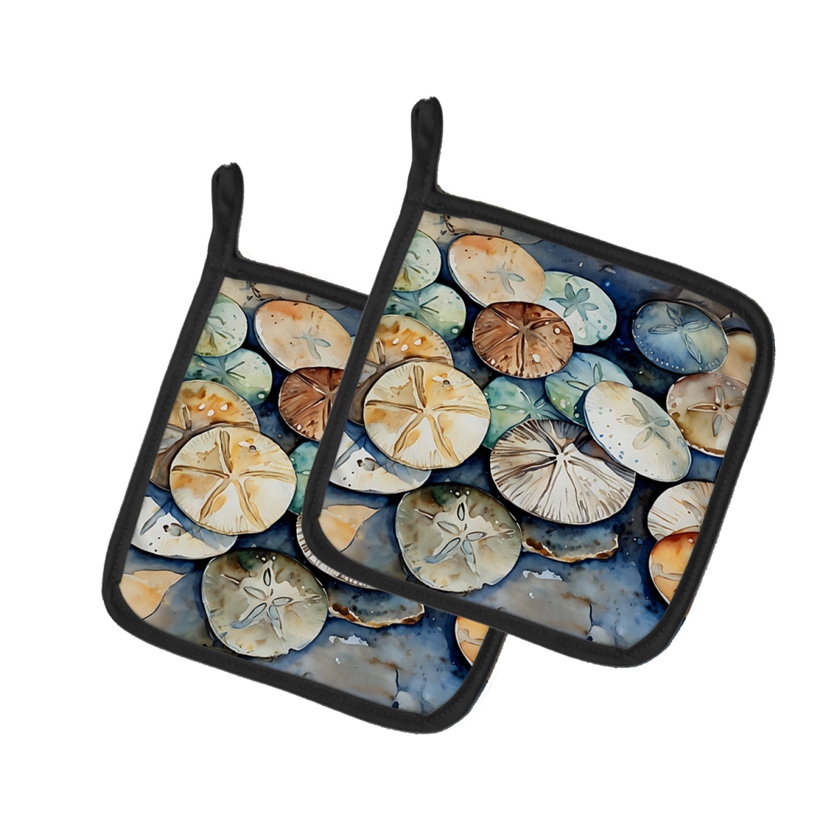 DAC2819PTHD 7.5 x 7.5 in. Sand Dollars Pot Holders - Set of 2
