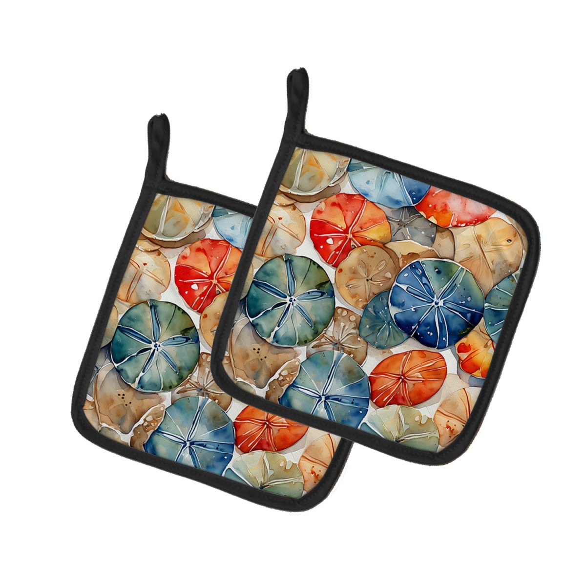 DAC2820PTHD 7.5 x 7.5 in. Sand Dollars Pot Holders - Set of 2