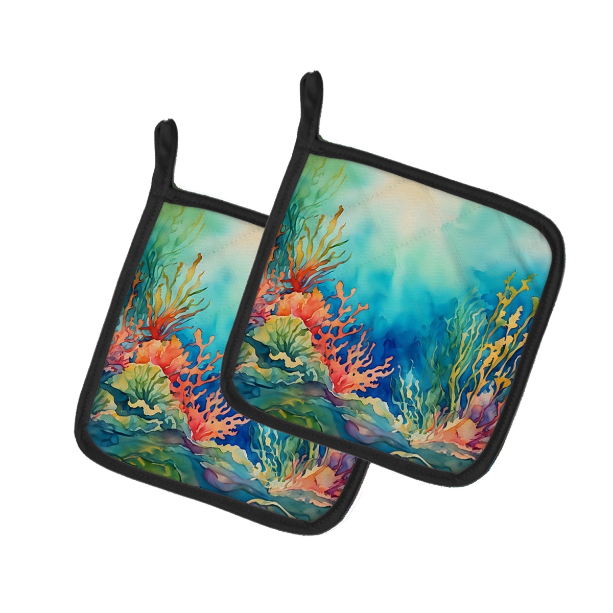 DAC2824PTHD 7.5 x 7.5 in. Seaweed Pot Holders - Set of 2