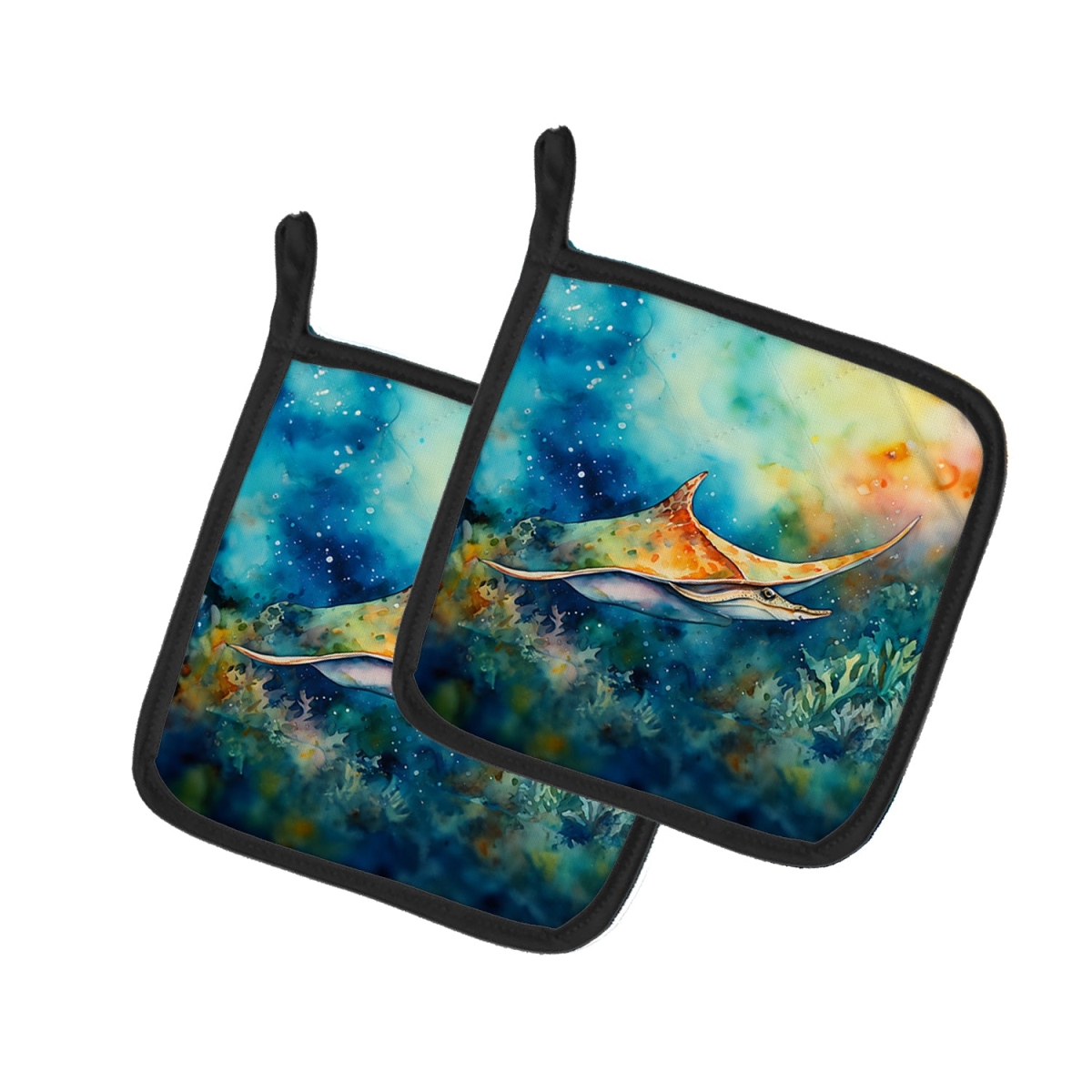 DAC2832PTHD 7.5 x 7.5 in. Sting Ray Pot Holders - Set of 2