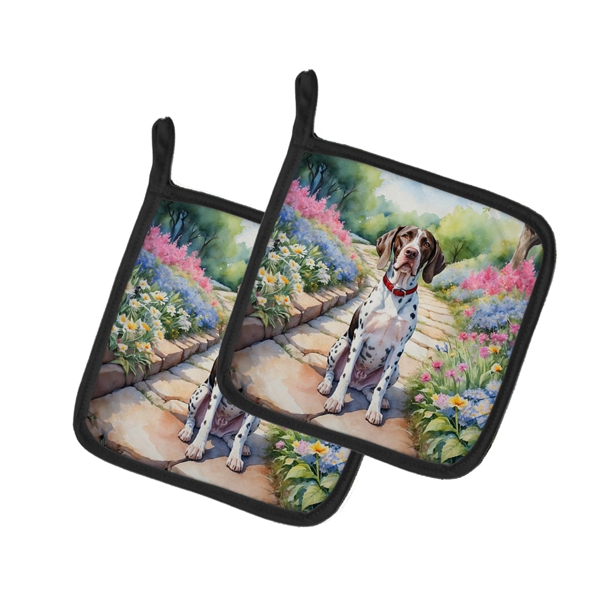 DAC6689PTHD 7.5 x 7.5 in. Pointer Spring Path Pot Holders - Set of 2