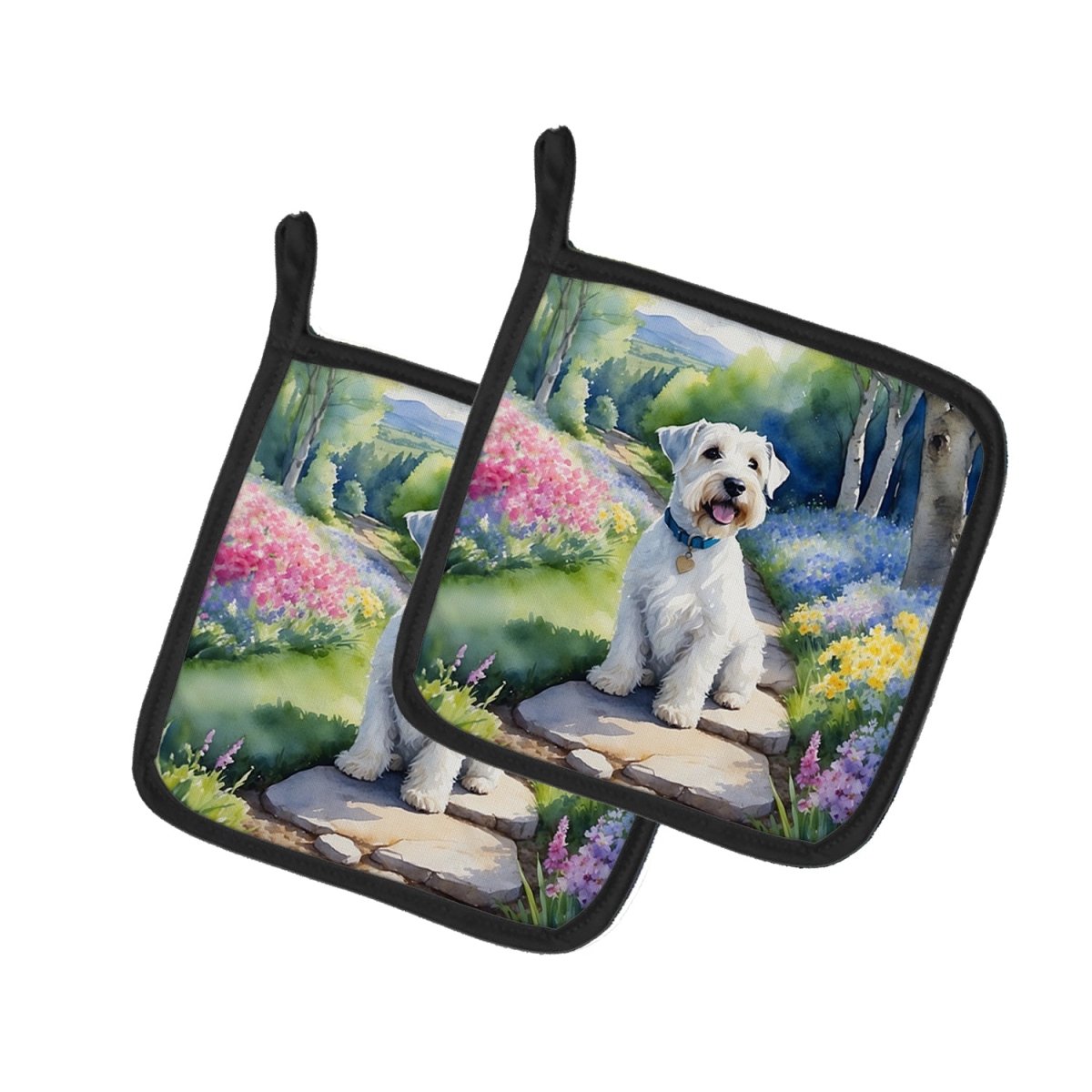 DAC6712PTHD 7.5 x 7.5 in. Sealyham Terrier Spring Path Pot Holders - Set of 2