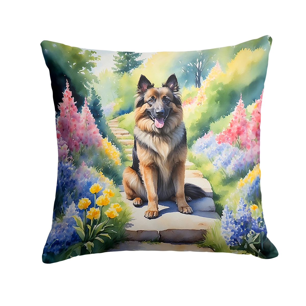 DAC6565PW1818 18 x 18 in. Belgian Tervuren Spring Path Throw Pillow
