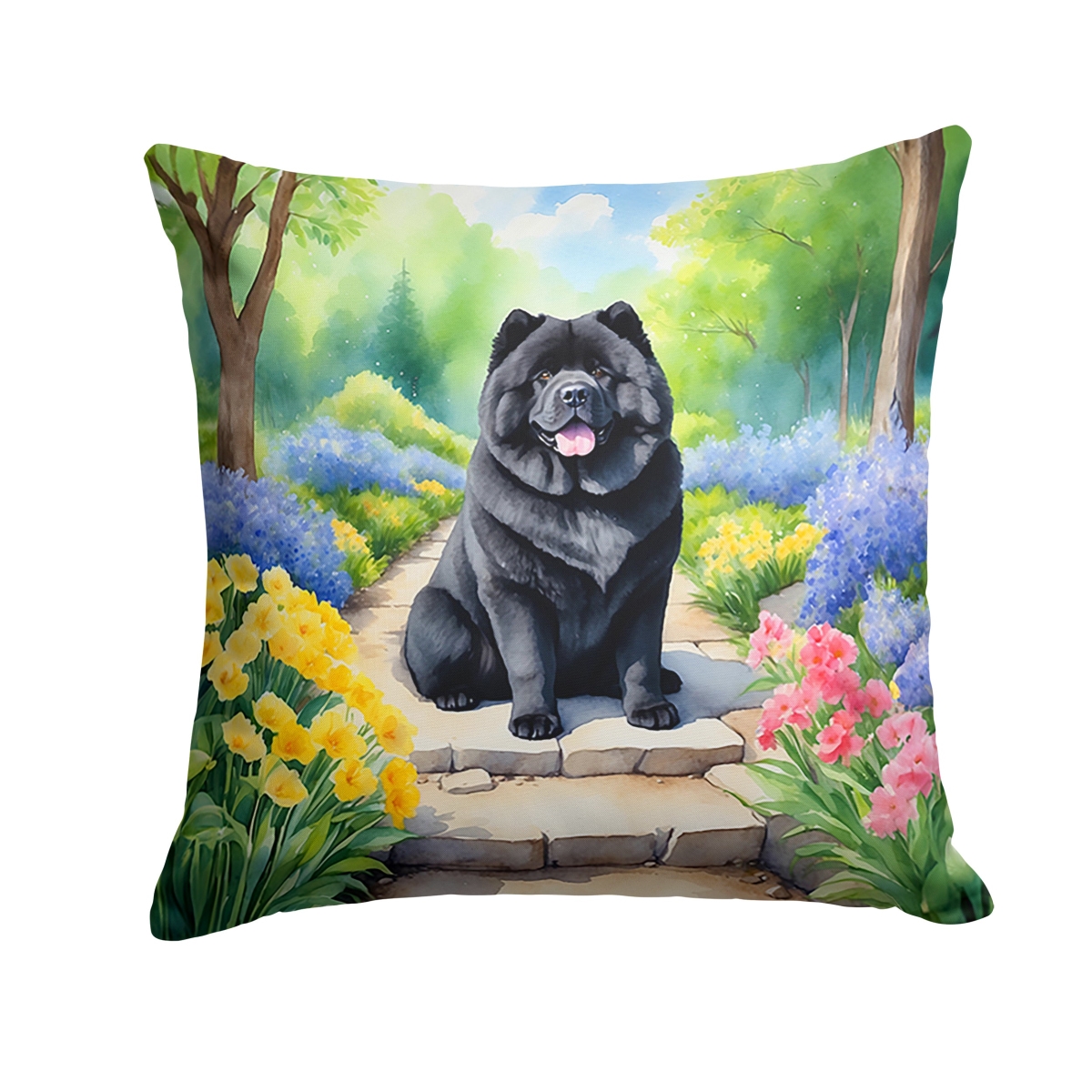 DAC6600PW1818 18 x 18 in. Chow Chow Spring Path Throw Pillow