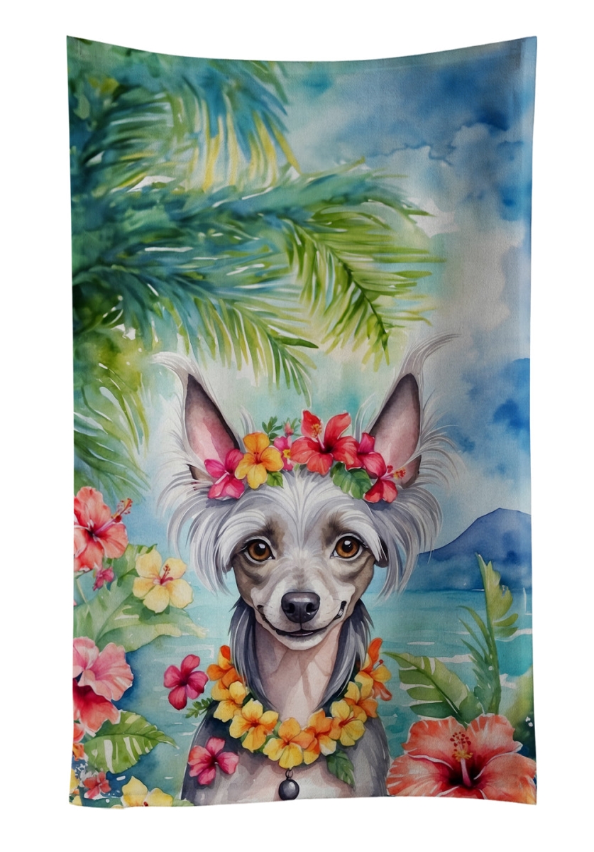DAC6406KTWL 25 x 15 in. Chinese Crested Luau Kitchen Towel
