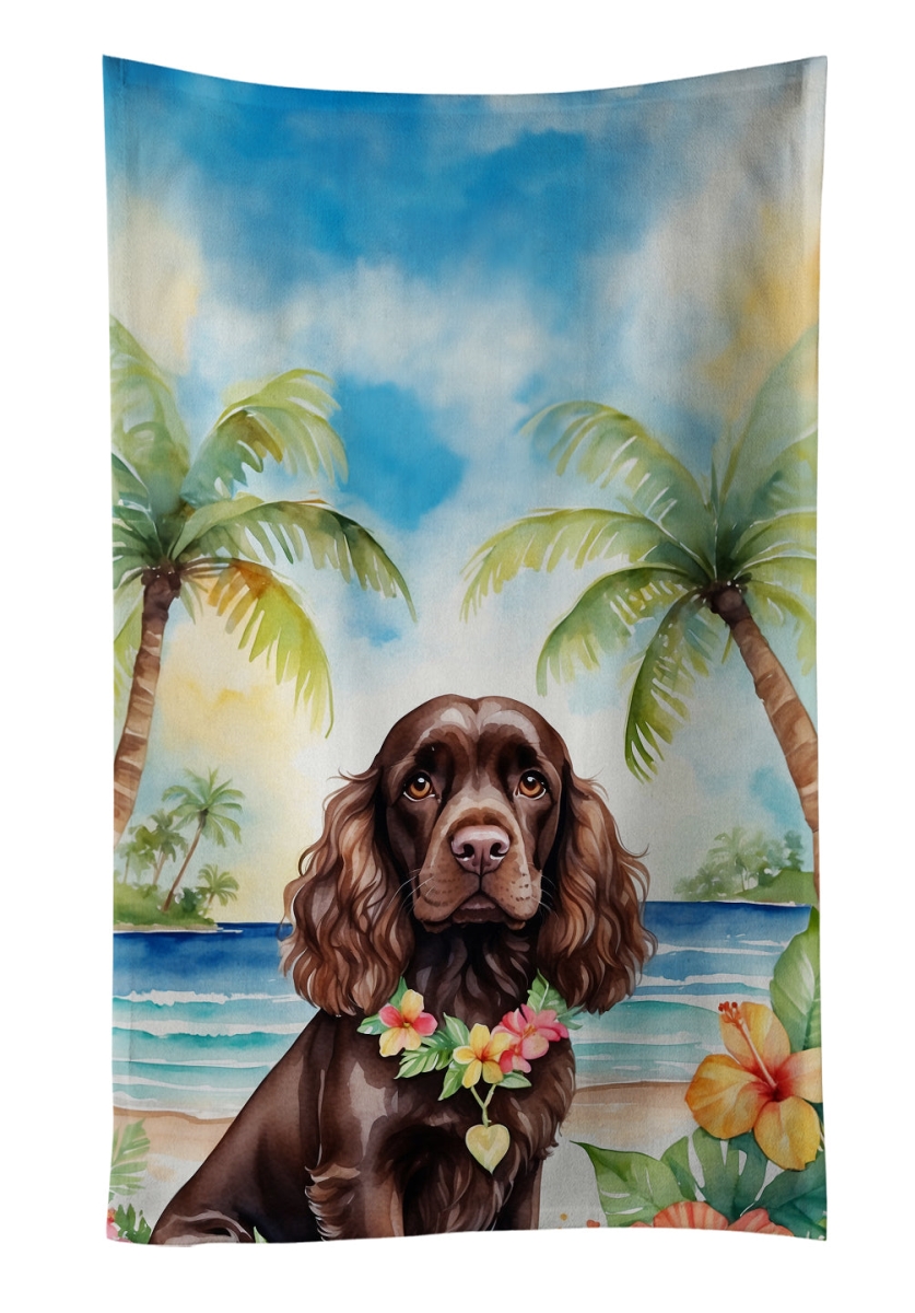 DAC6410KTWL 25 x 15 in. Cocker Spaniel Luau Kitchen Towel