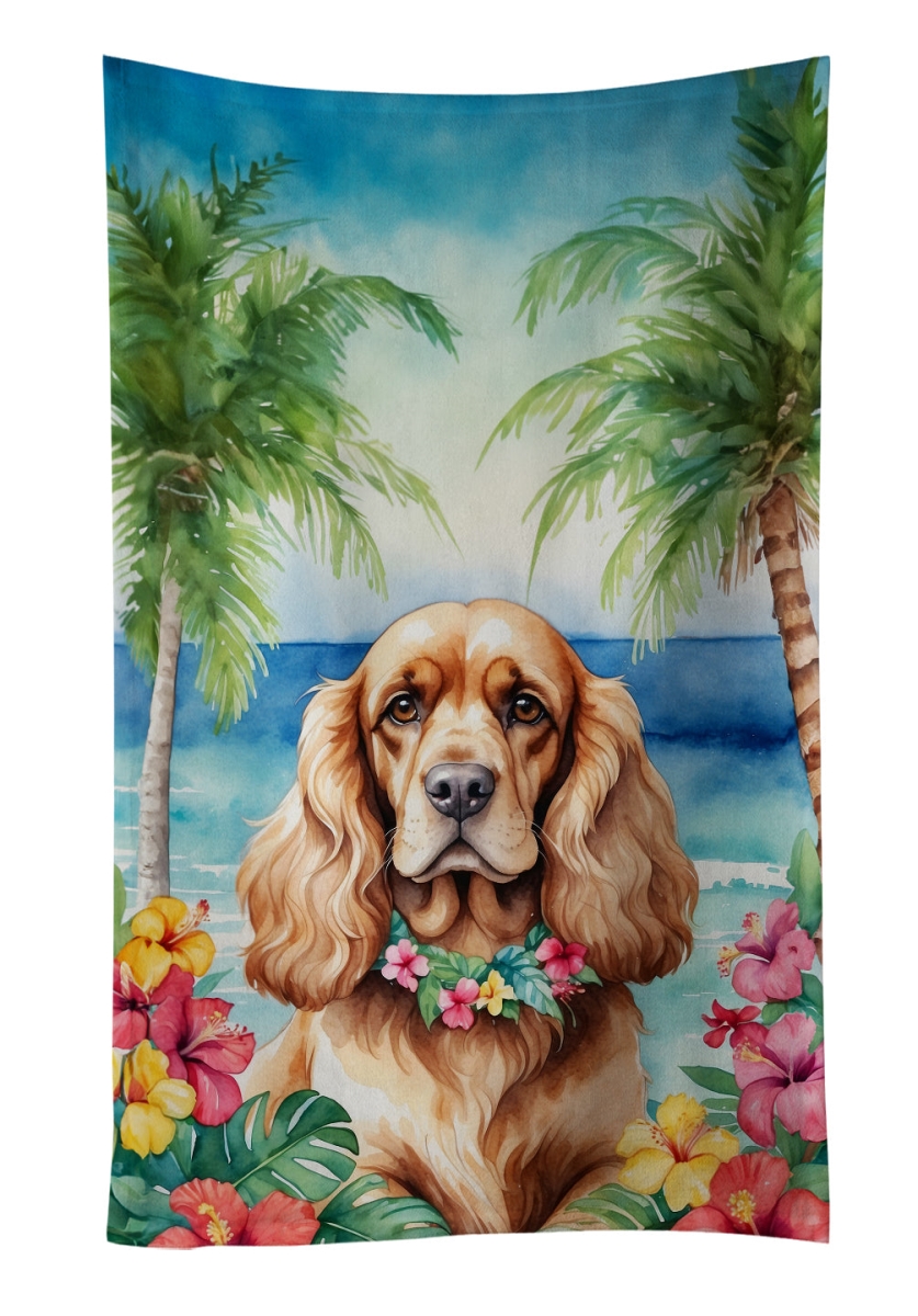 DAC6412KTWL 25 x 15 in. Cocker Spaniel Luau Kitchen Towel