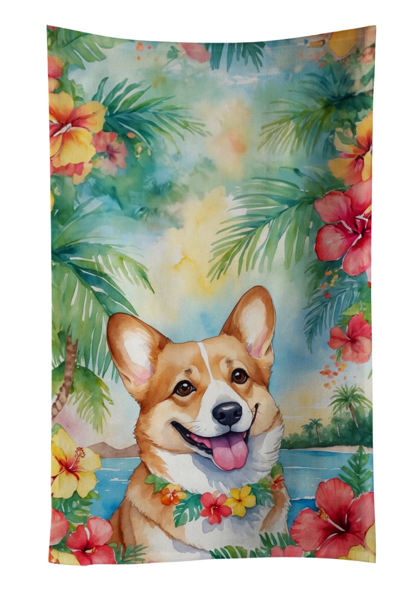 DAC6414KTWL 25 x 15 in. Corgi Luau Kitchen Towel