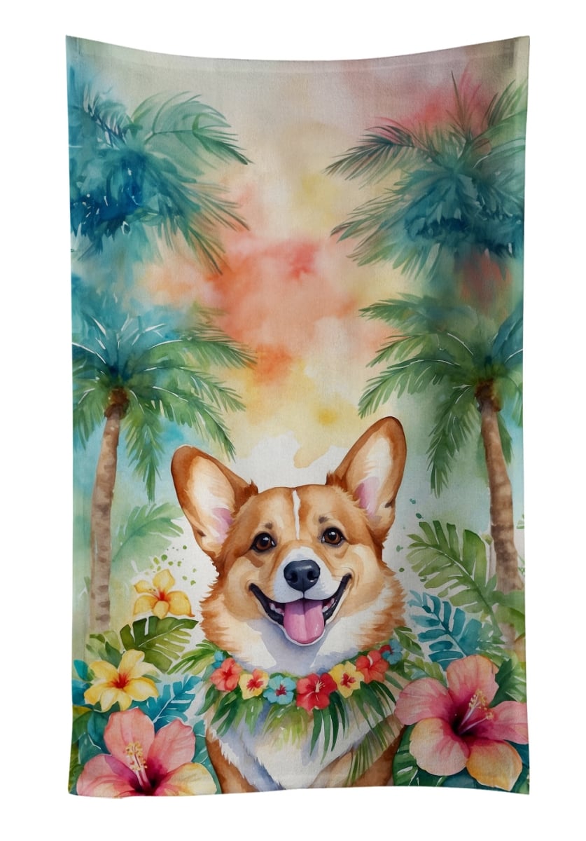 DAC6415KTWL 25 x 15 in. Corgi Luau Kitchen Towel