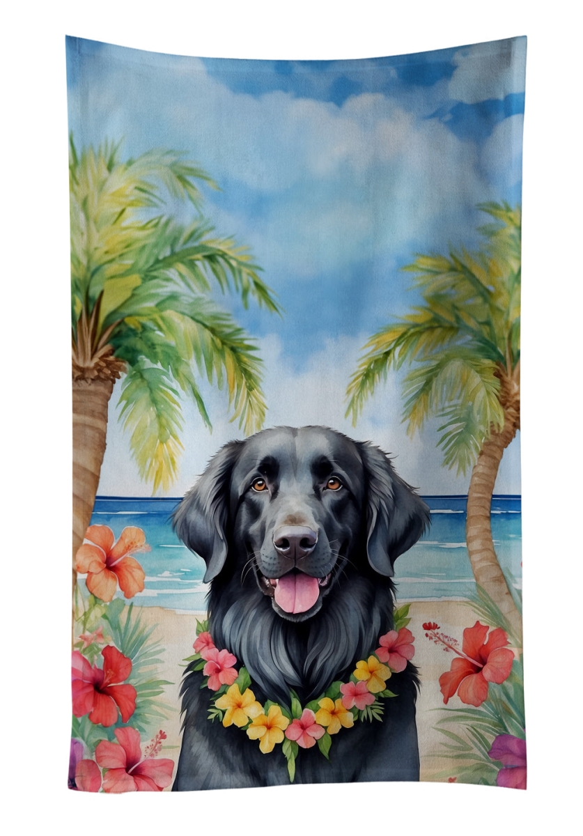 DAC6432KTWL 25 x 15 in. Flat-Coated Retriever Luau Kitchen Towel
