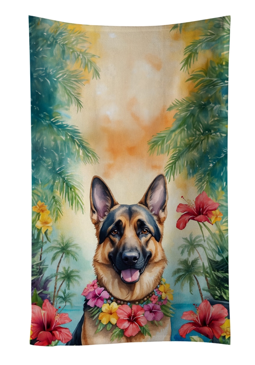 DAC6437KTWL 25 x 15 in. German Shepherd Luau Kitchen Towel