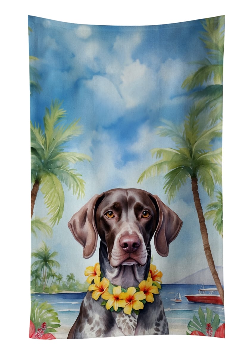DAC6439KTWL 25 x 15 in. German Shorthaired Pointer Luau Kitchen Towel