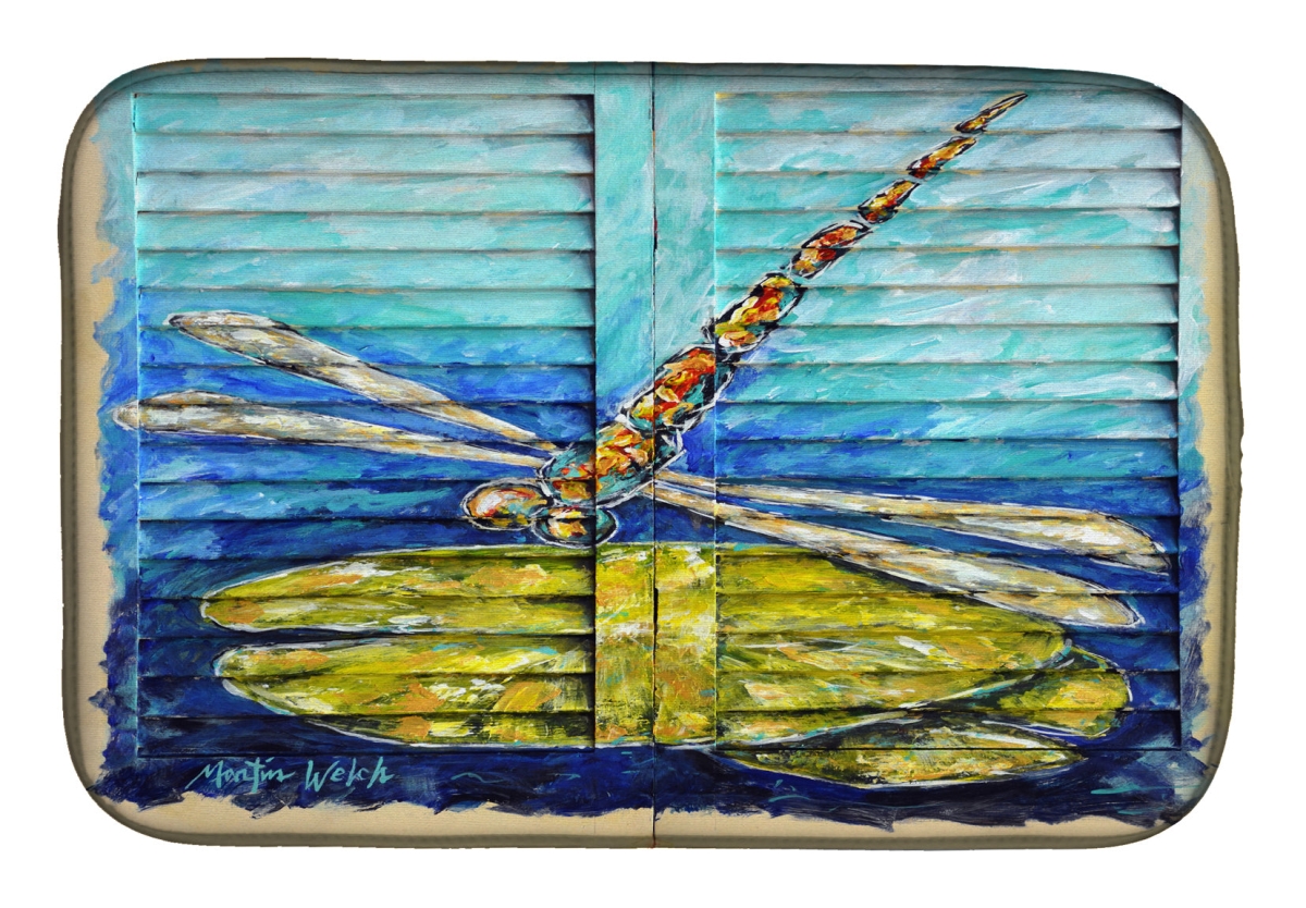 Picture of Carolines Treasures MW2024DDM 21 x 14 in. Blue Eyed Dragonfly Dish Drying Mat