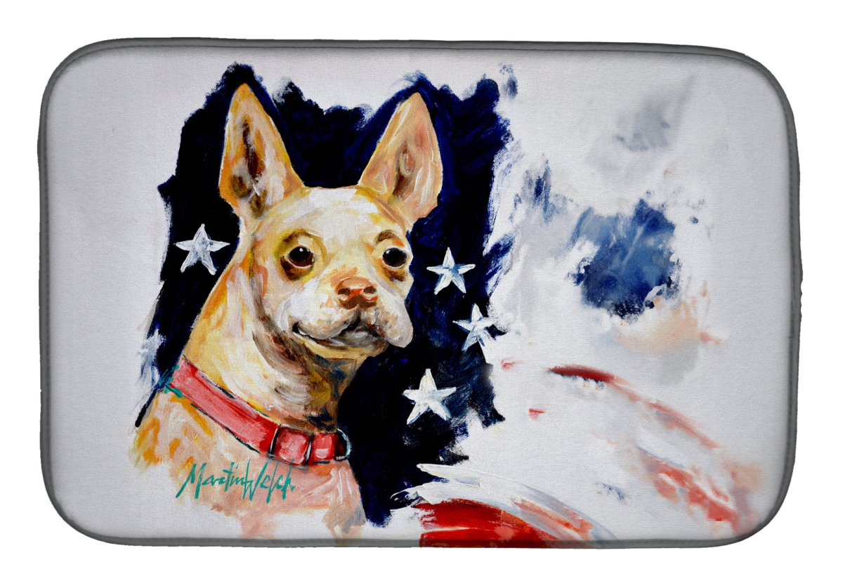 Picture of Carolines Treasures MW2038DDM 21 x 14 in. Chevy Boston Terrier Dish Drying Mat