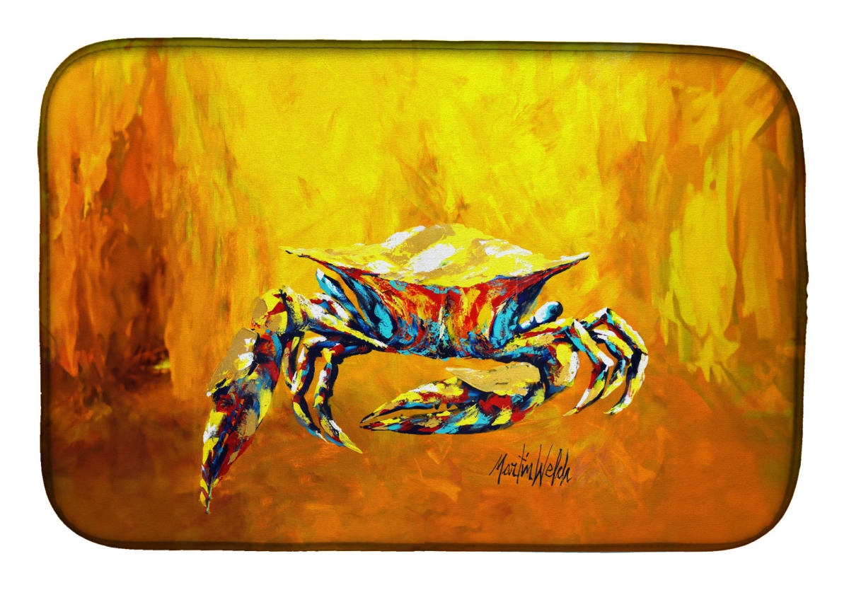 Picture of Carolines Treasures MW2039DDM 21 x 14 in. Crab Called the Bigger Jigger Dish Drying Mat