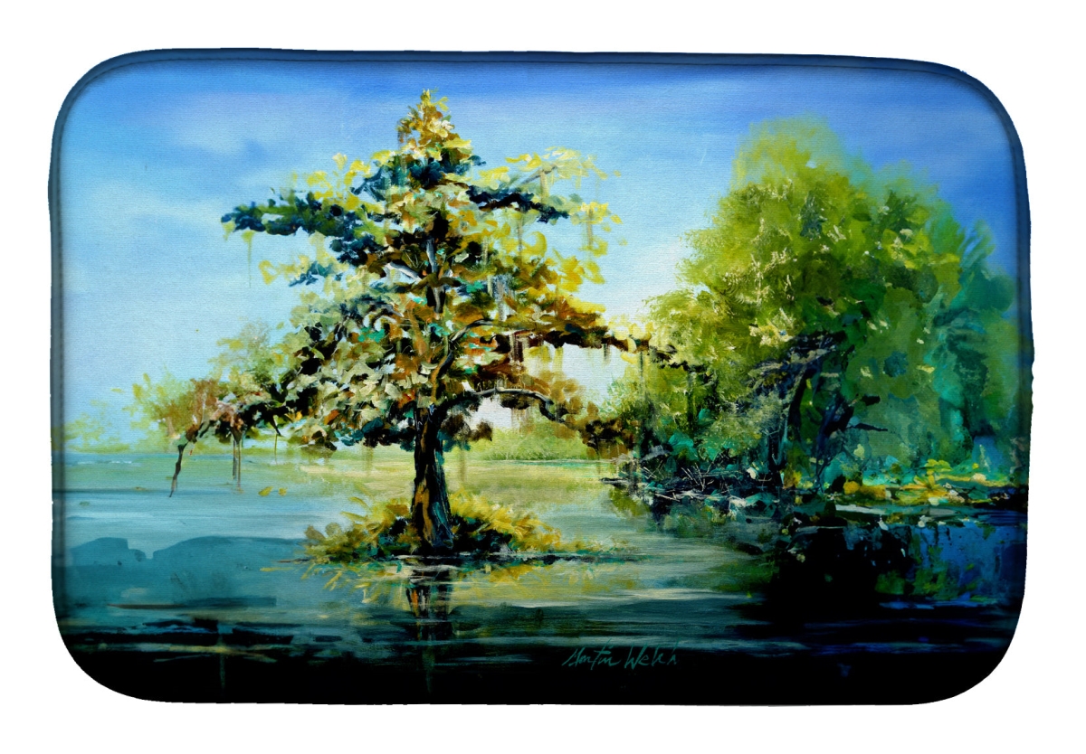 Picture of Carolines Treasures MW2048DDM 21 x 14 in. Cypress Tree in the Bayou Blue Dish Drying Mat