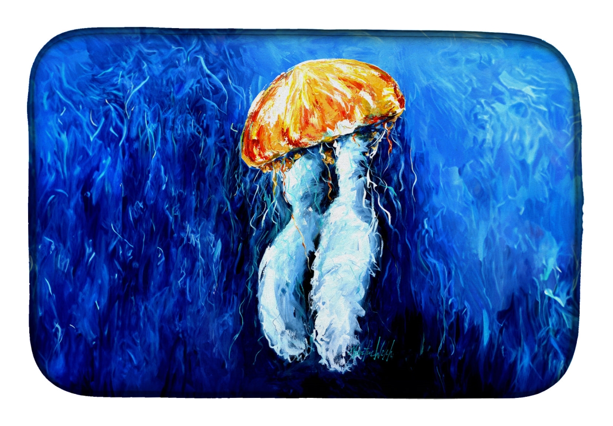 Picture of Carolines Treasures MW2056DDM 21 x 14 in. Fanta Sea Jellyfish Dish Drying Mat