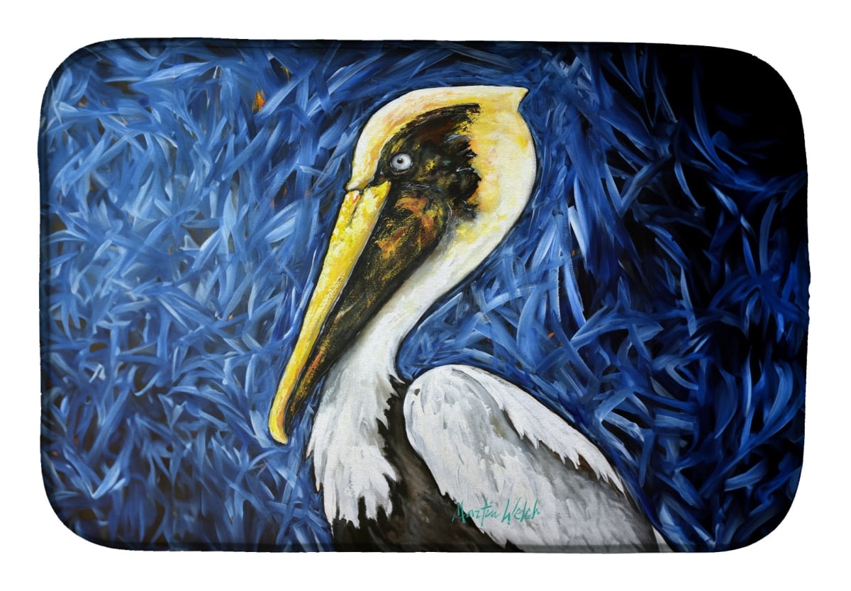 Picture of Carolines Treasures MW2057DDM 21 x 14 in. Fierce Pelican Dish Drying Mat