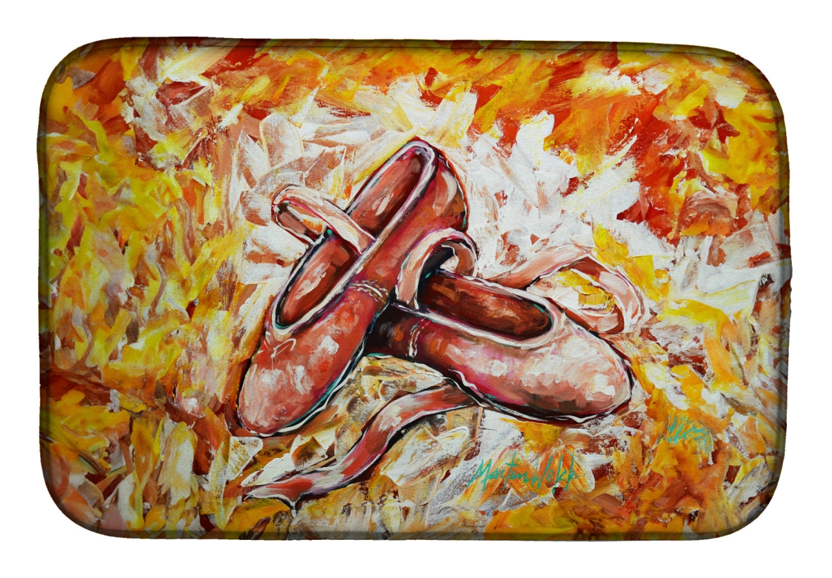Picture of Carolines Treasures MW2059DDM 21 x 14 in. First Step Ballet Shoes Dish Drying Mat